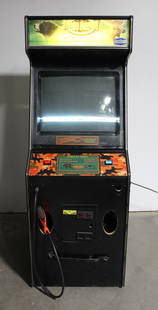 Sammy Trophy Hunting Arcade Game: Working but monitor has collapsed. Dimensions: 73 x 27 x 35
