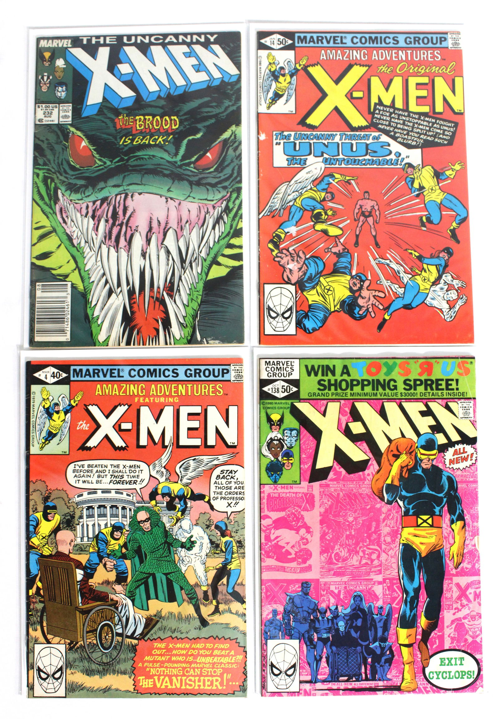 Marvel Comics X-Men Comic Books: Total of 4. Assorted issues. Bagged and boarded. In-house shipping available.