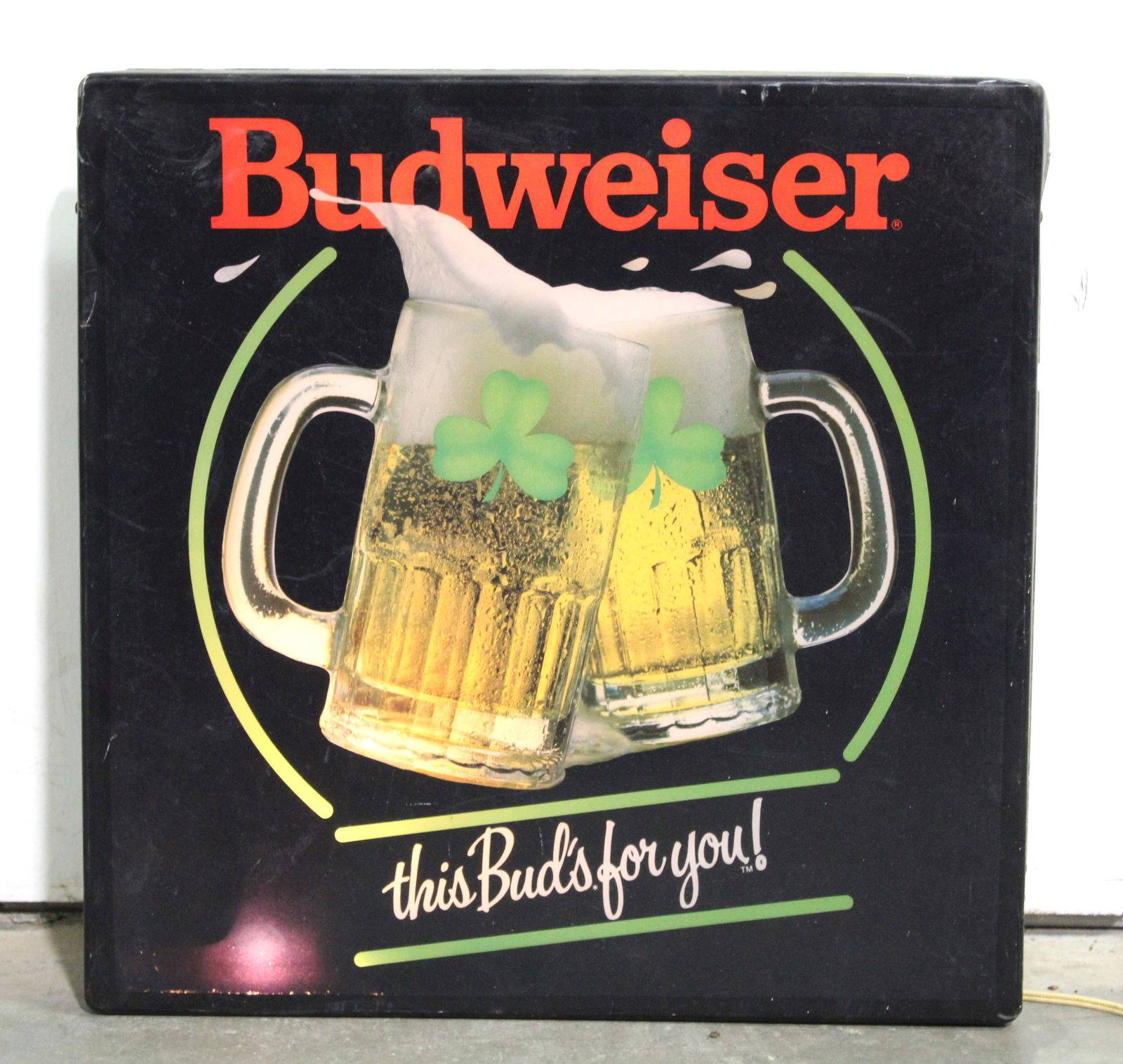 Budweiser Beer St. Patrick's Day-Themed Light Up Sign (1 of 2)