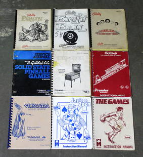 Pinball Manuals incl. Cleopatra and Paragon: Varying conditions. In-house shipping available.