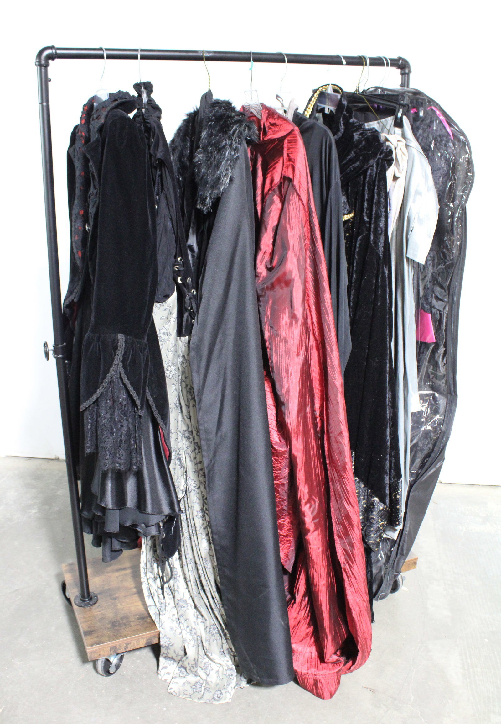 Assorted Cosplay / Halloween Gothic Style Costumes: Rack not included. In-house shipping available.