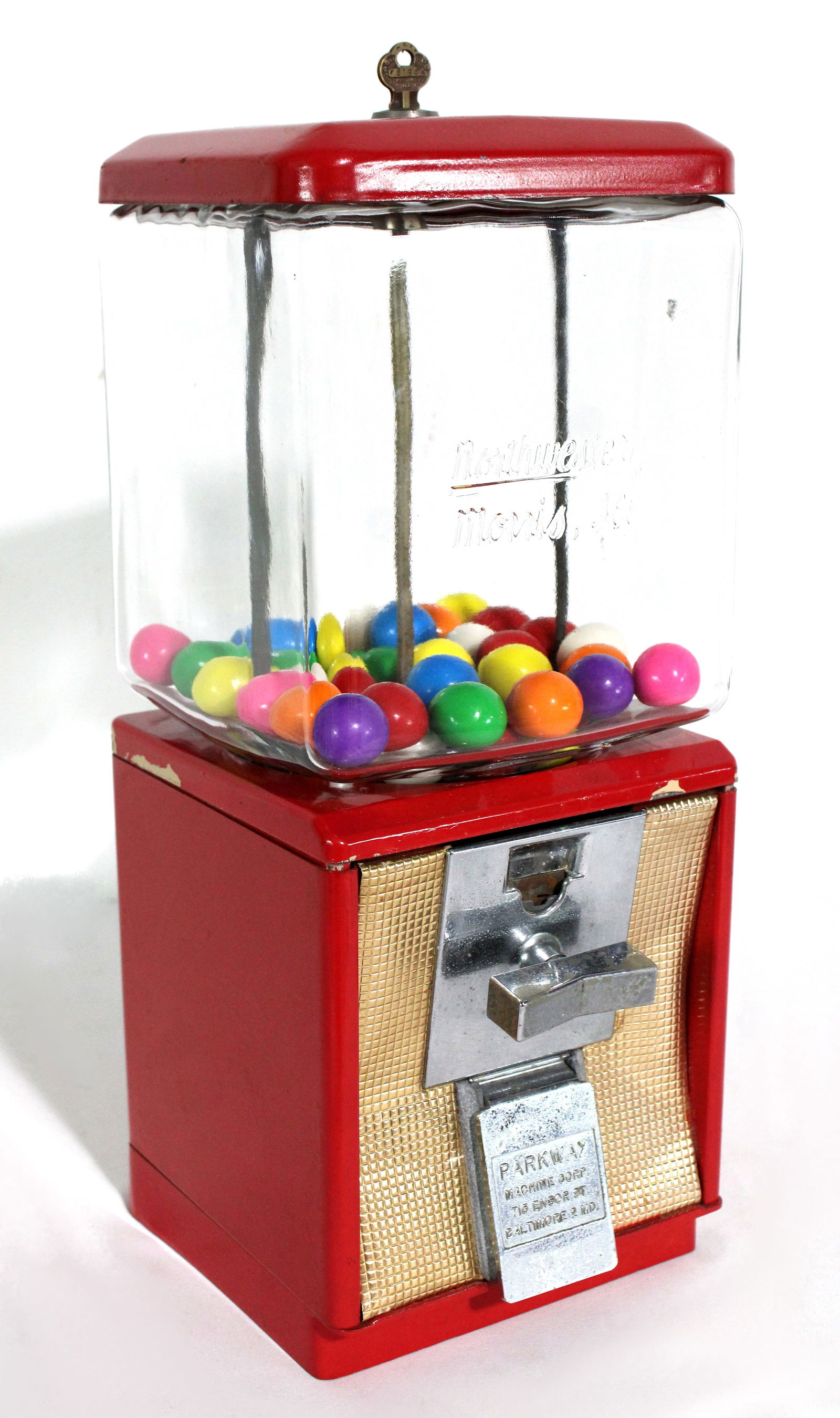 Northwestern Glass Globe Gumball Machine (1 of 2)