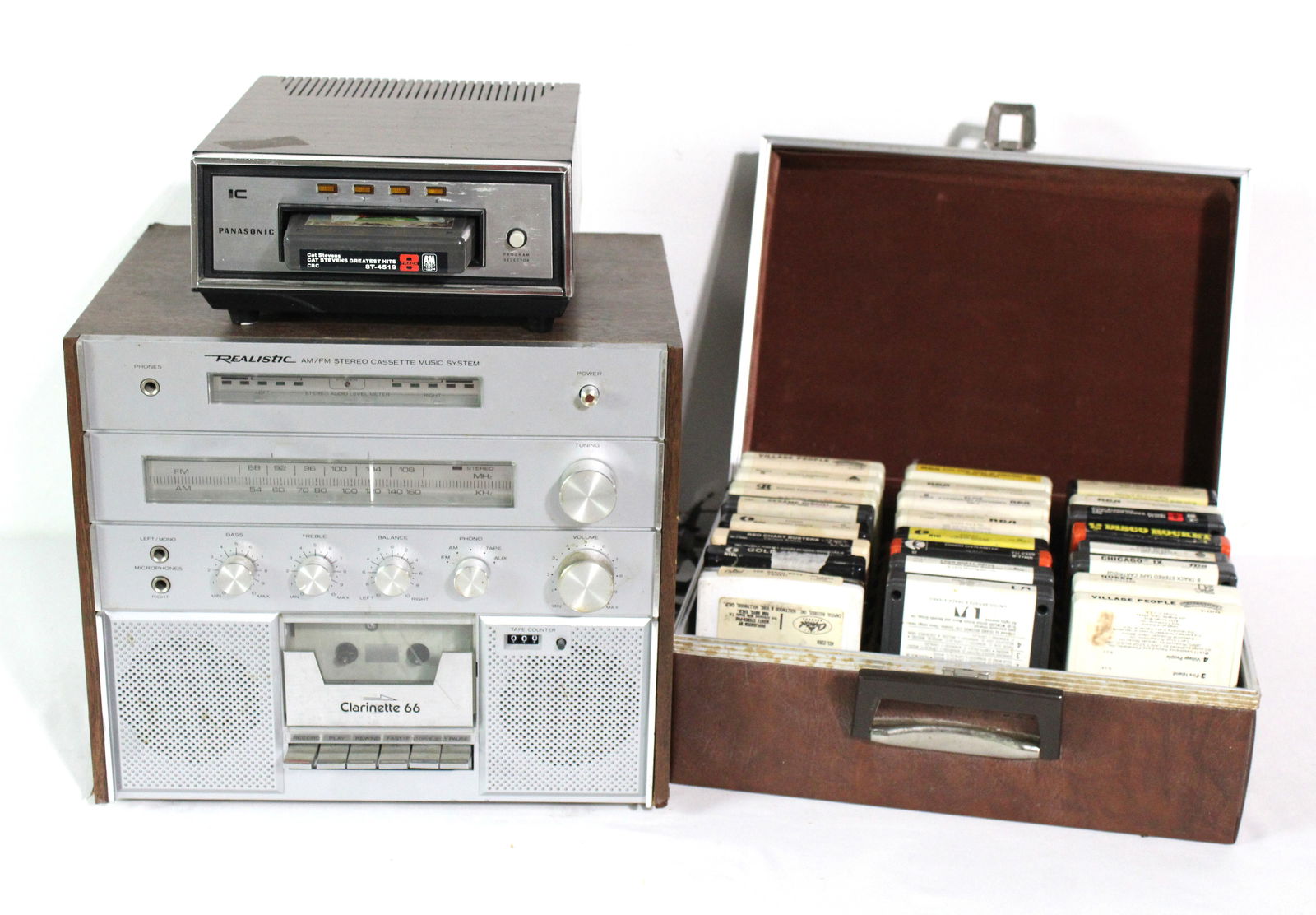 Panasonic 8 Track Player, Tapes and Realistic Stereo (1 of 3)