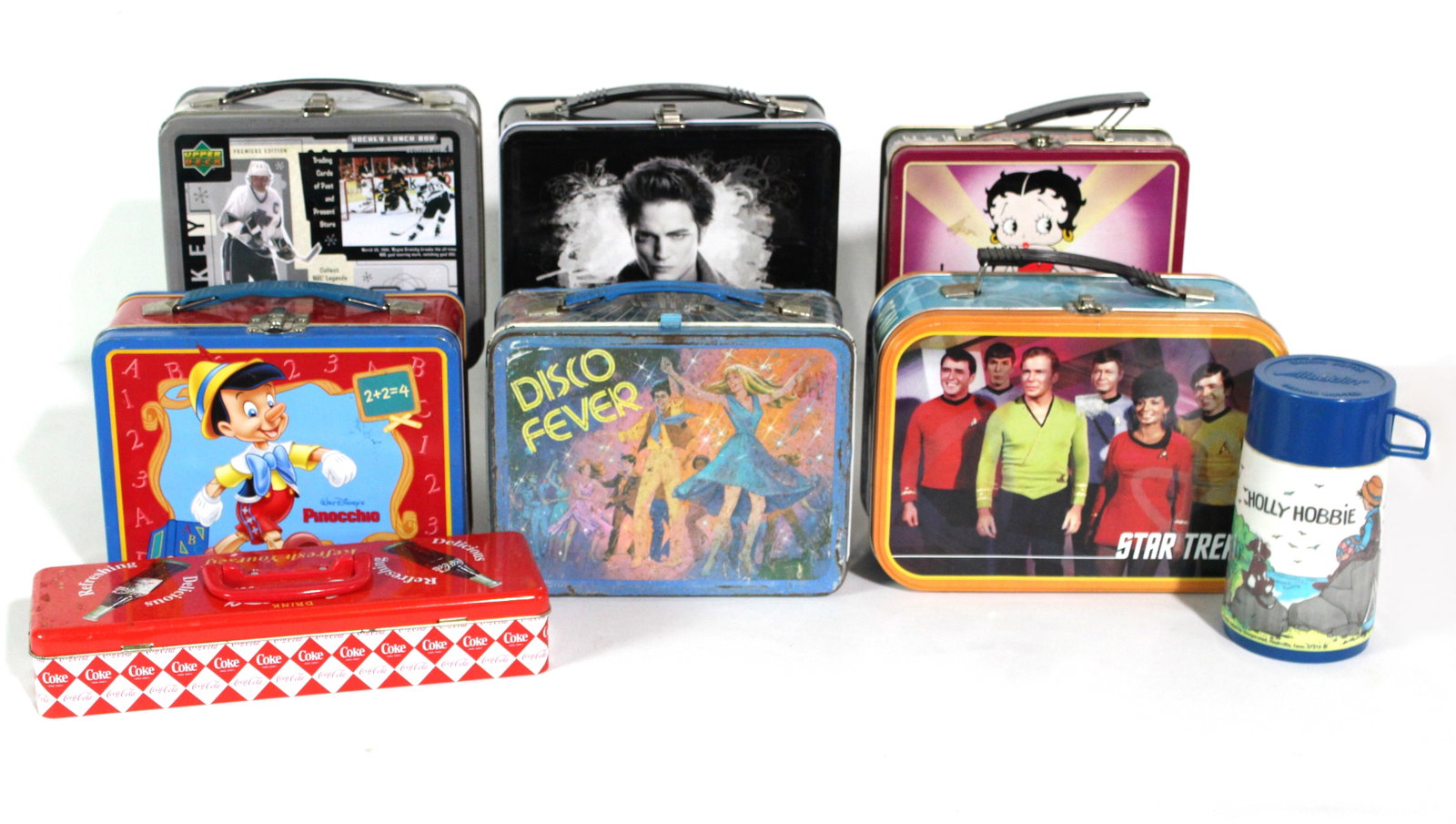 Tin Lunchboxes incl. Disco Fever, Vintage and Contemporary: Total of 7. In-house shipping available.