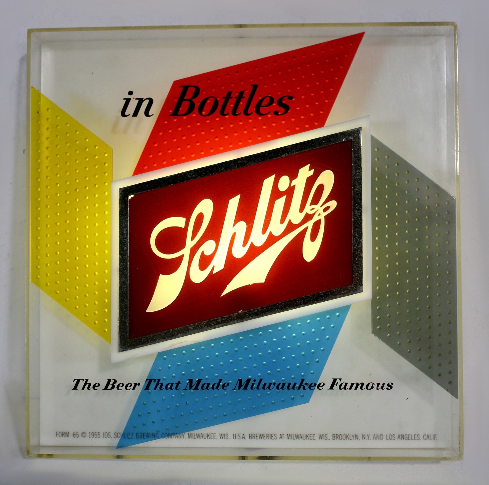 Schlitz Beer Light Up Sign, 1955 (1 of 2)