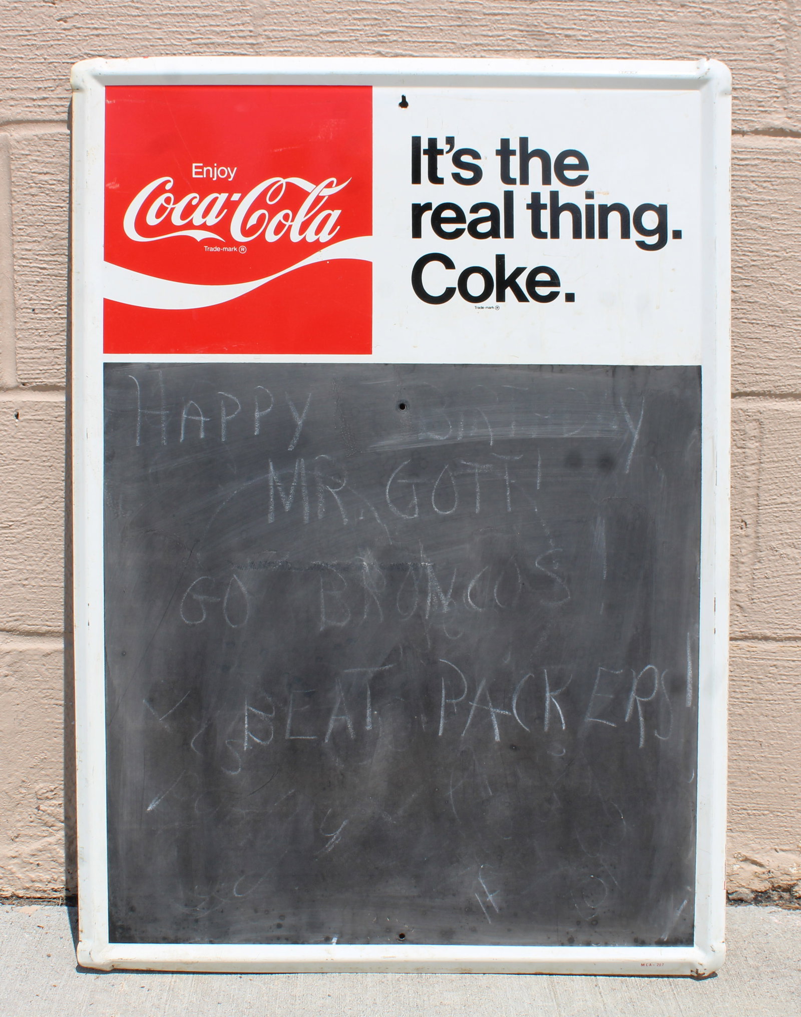 Coca Cola "It's The Real Thing" Coke Menu Board: In-house shipping available. Dimensions: 28 x 20