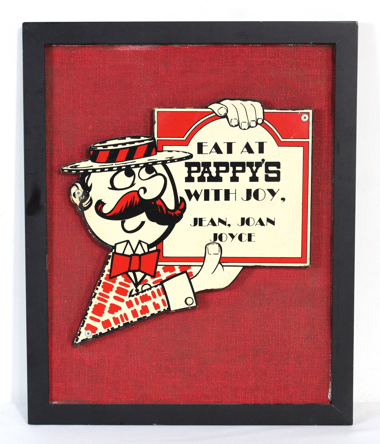 Eat at Pappy's Restaurant Sign: In-house shipping available. Dimensions: 22 x 18 x 2