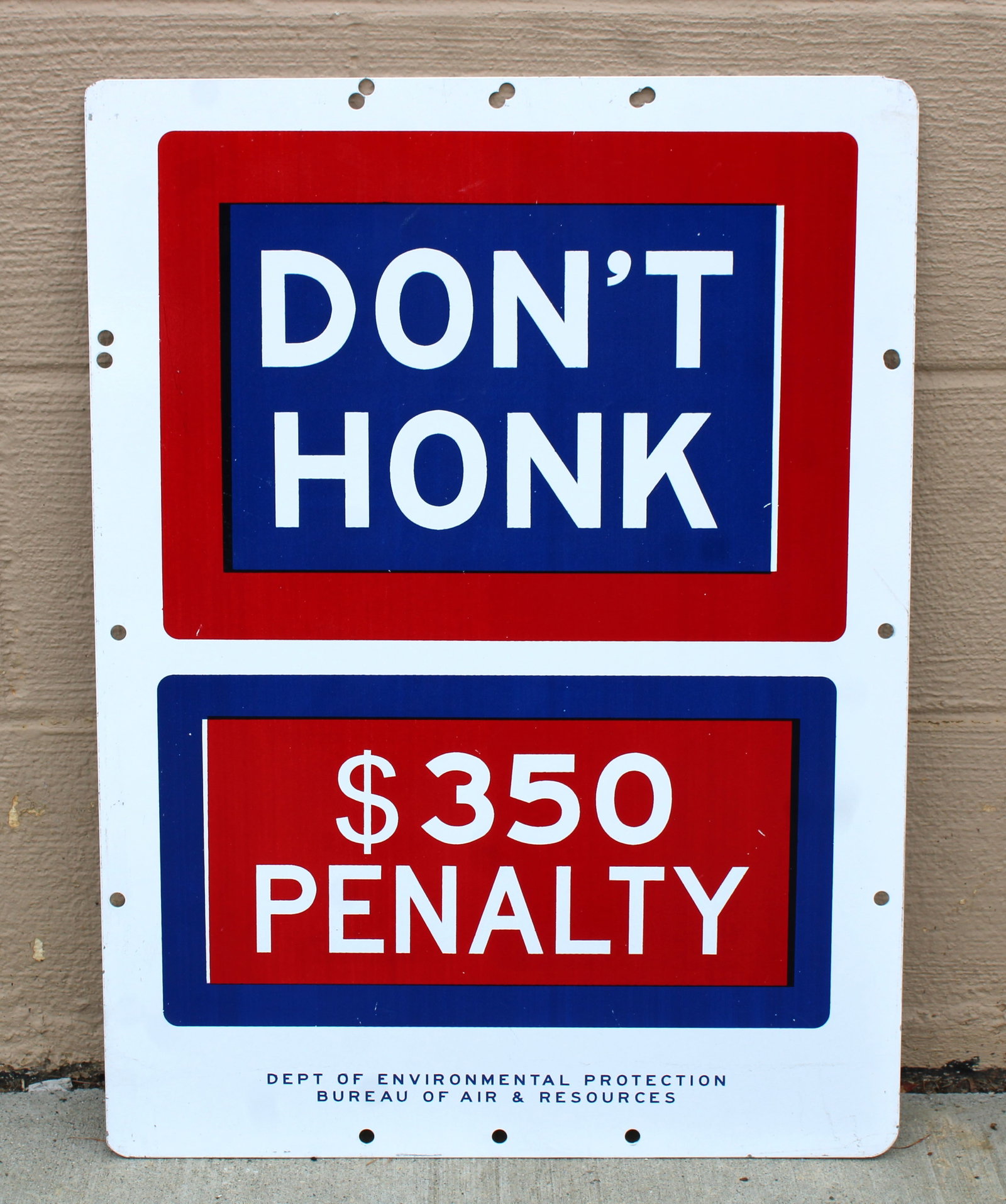 Don't Honk Environmental Sign: In-house shipping available. Dimensions: 24 x 18