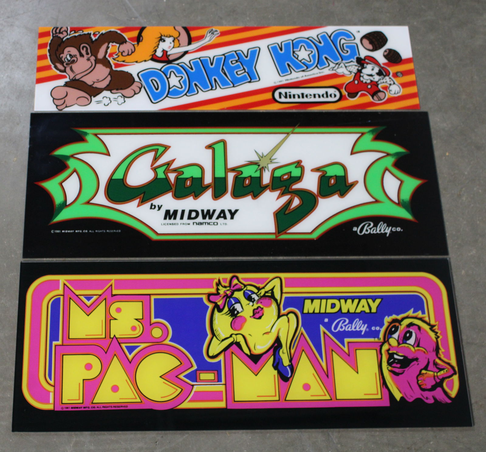 Arcade Game Headers incl. Ms. Pac-Man, Galaga and Donkey Kong (1 of 1)