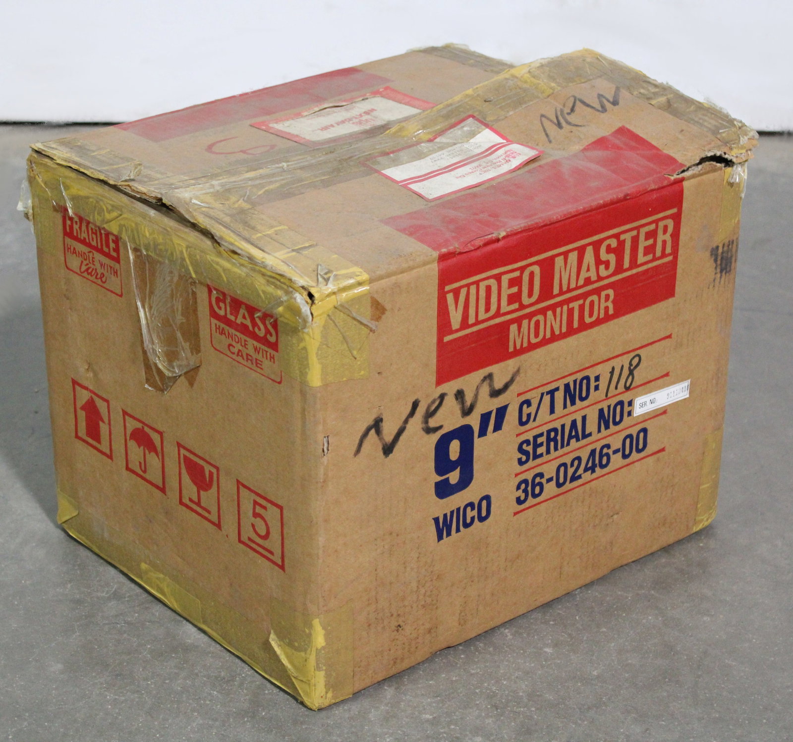 NOS Wico 9" Arcade Monitor in Box: Untested. This item requires third-party shipping or pickup arrangements to be made.