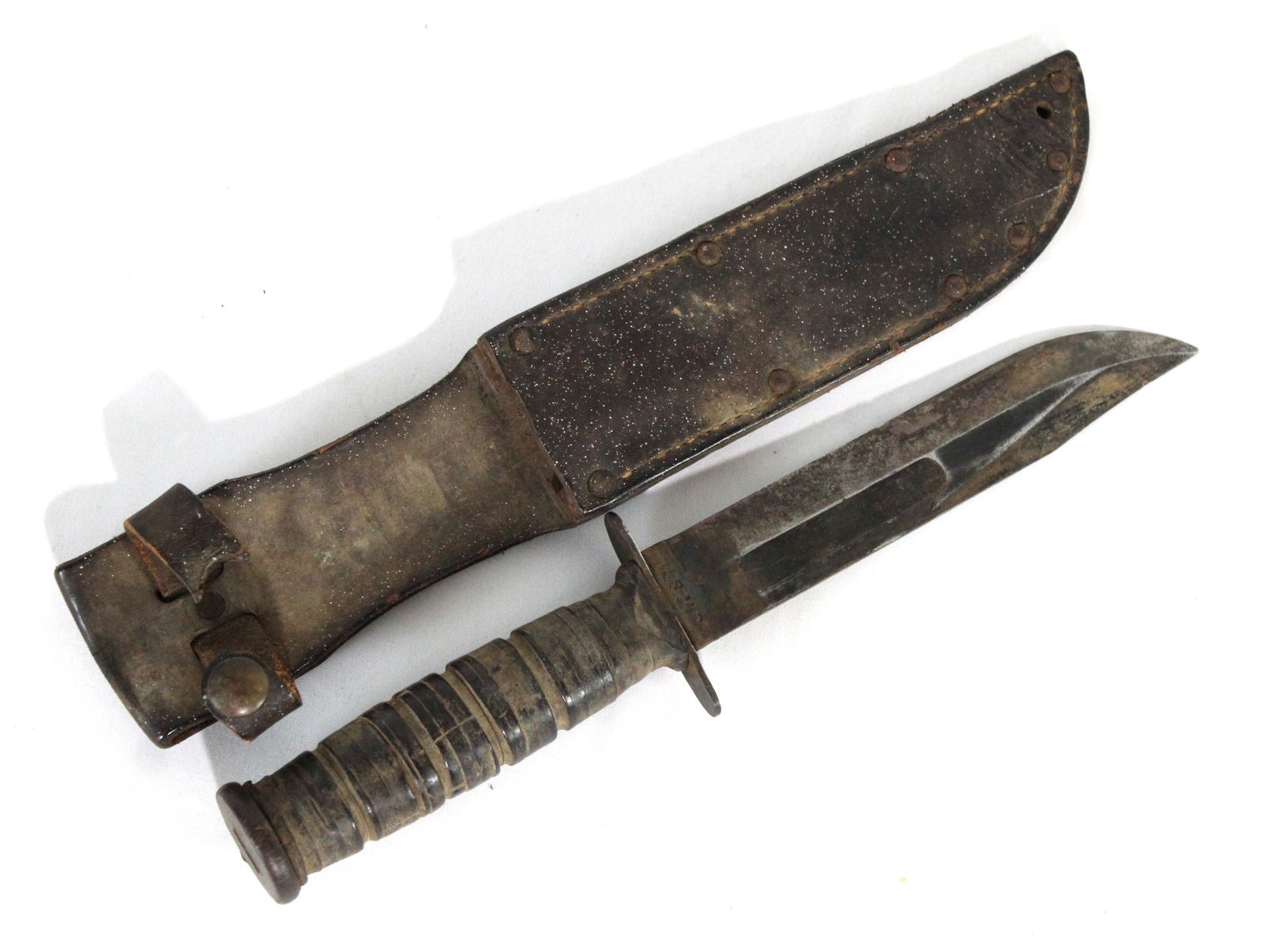 USMC Bayonet and Leather Scabbard: In-house shipping available.