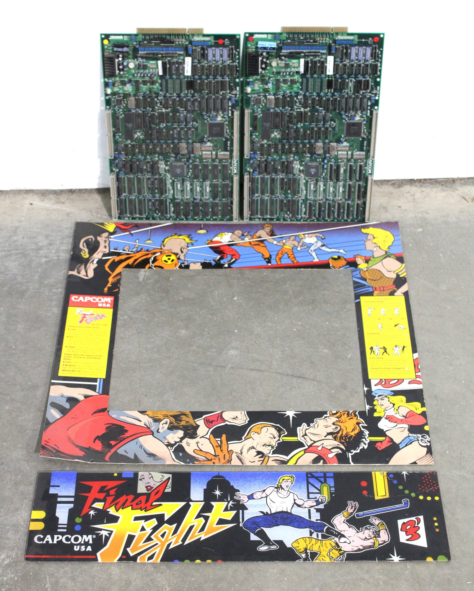 Capcom Final Fight Arcade Game Boards, Header and Overlay (1 of 3)