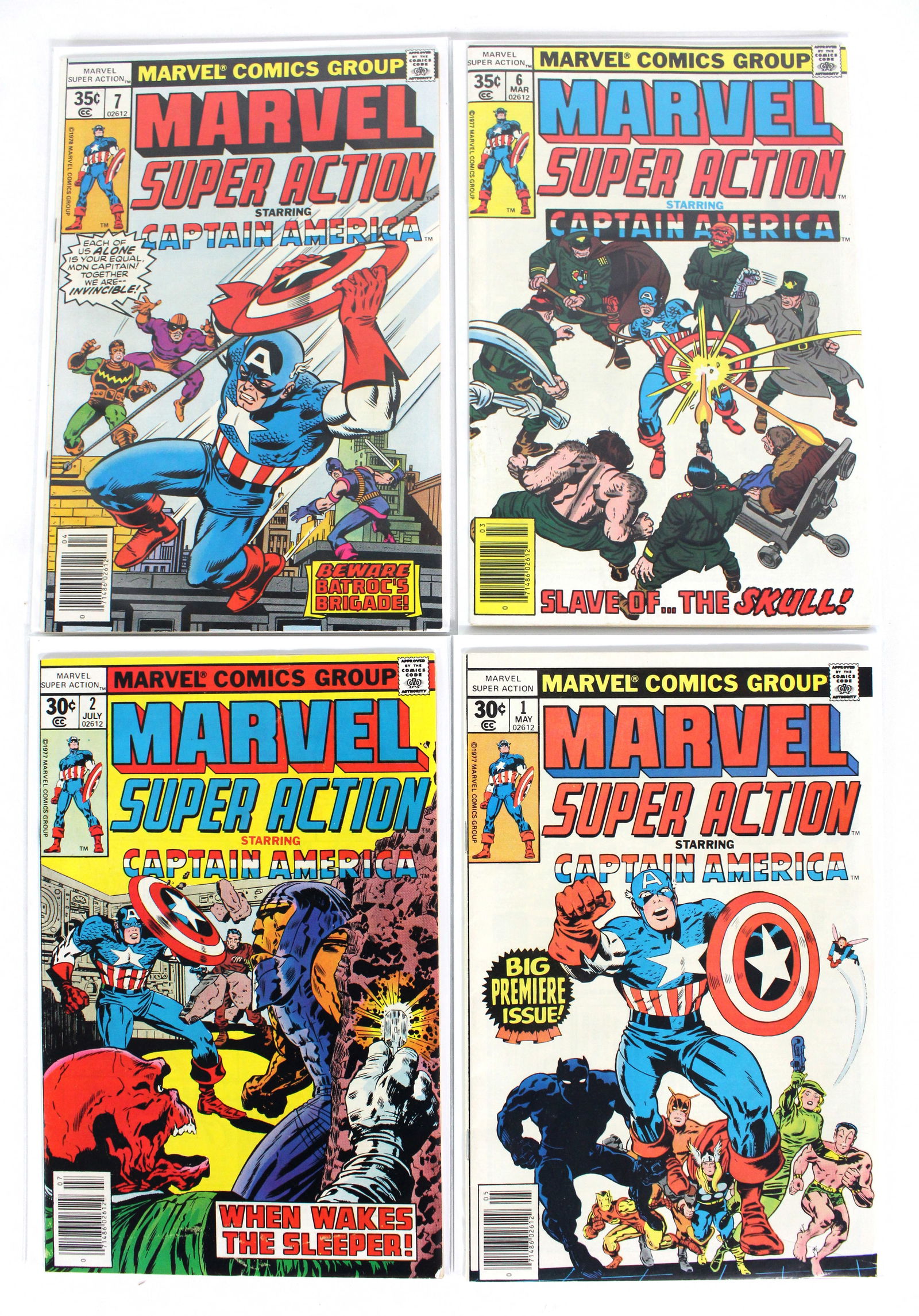 Marvel Comics Super Action Staring Captain America, Issues 1, 2, 6 & 7 (1 of 1)