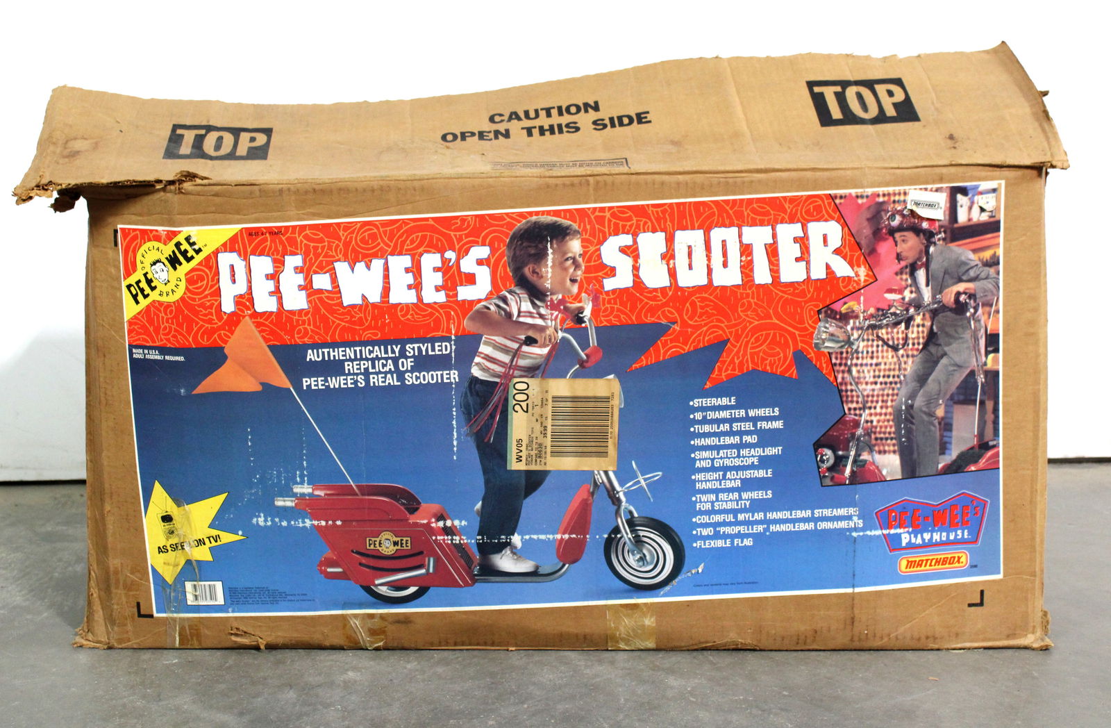 Matchbox Pee-Wee's Scooter in Box: Never assembled. Appears complete. This item requires third-party shipping or pickup arrangements to be made.