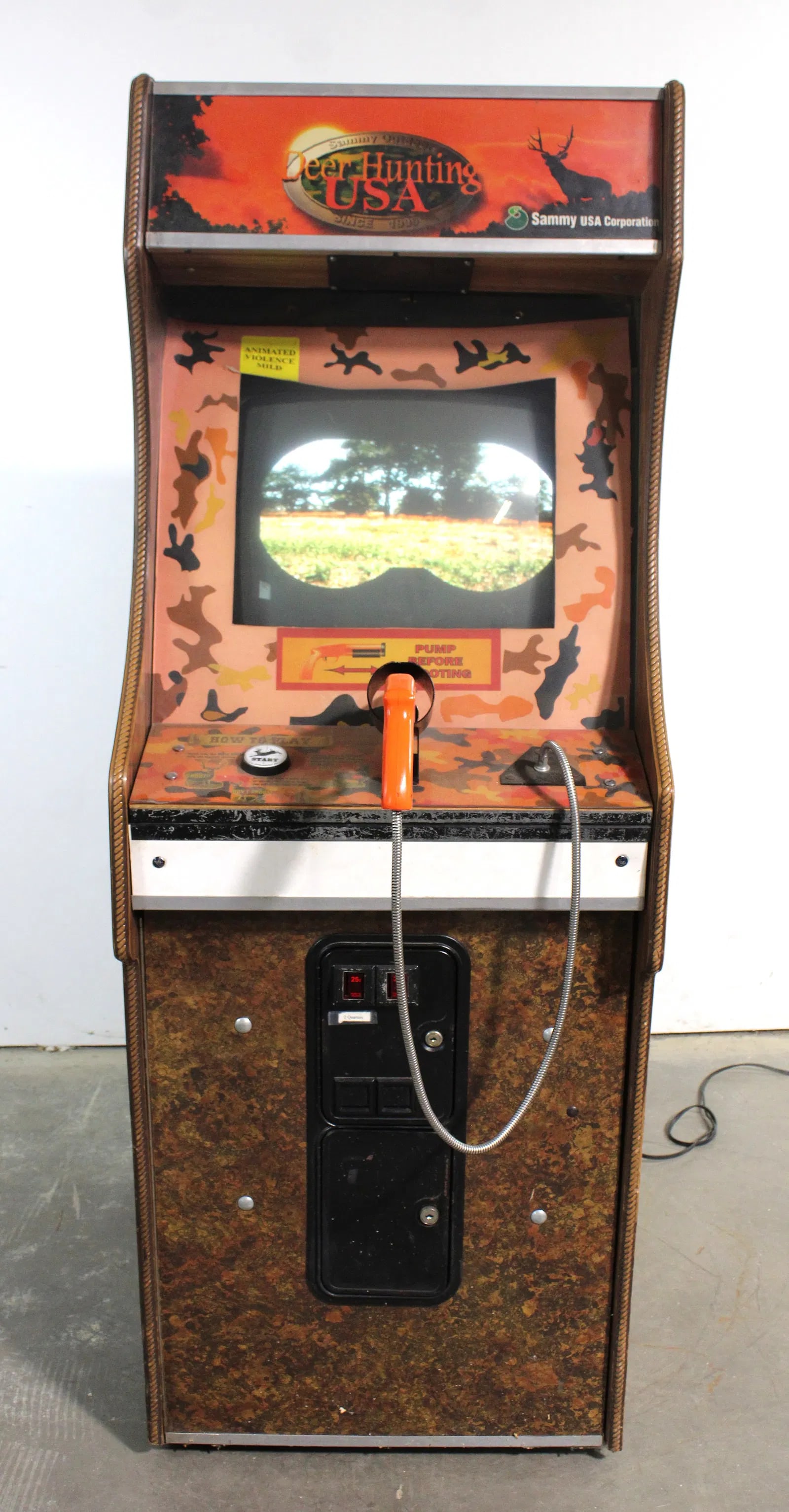 Sammy Deer Hunting USA Arcade Game: Working. This item requires third-party shipping or pickup arrangements to be made. Dimensions: 71 x 27 x 33