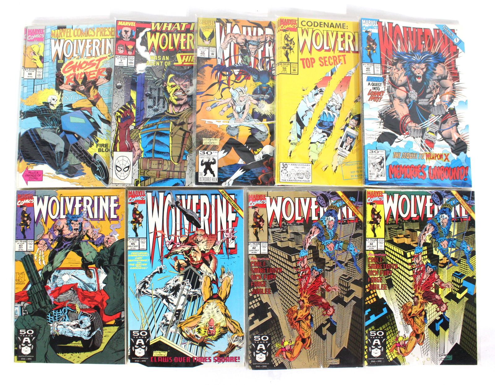 Marvel Comics Wolverine Comic Books Reseller's Lot 2, Incl. Issue 50 and What If Issue 7 (1 of 2)