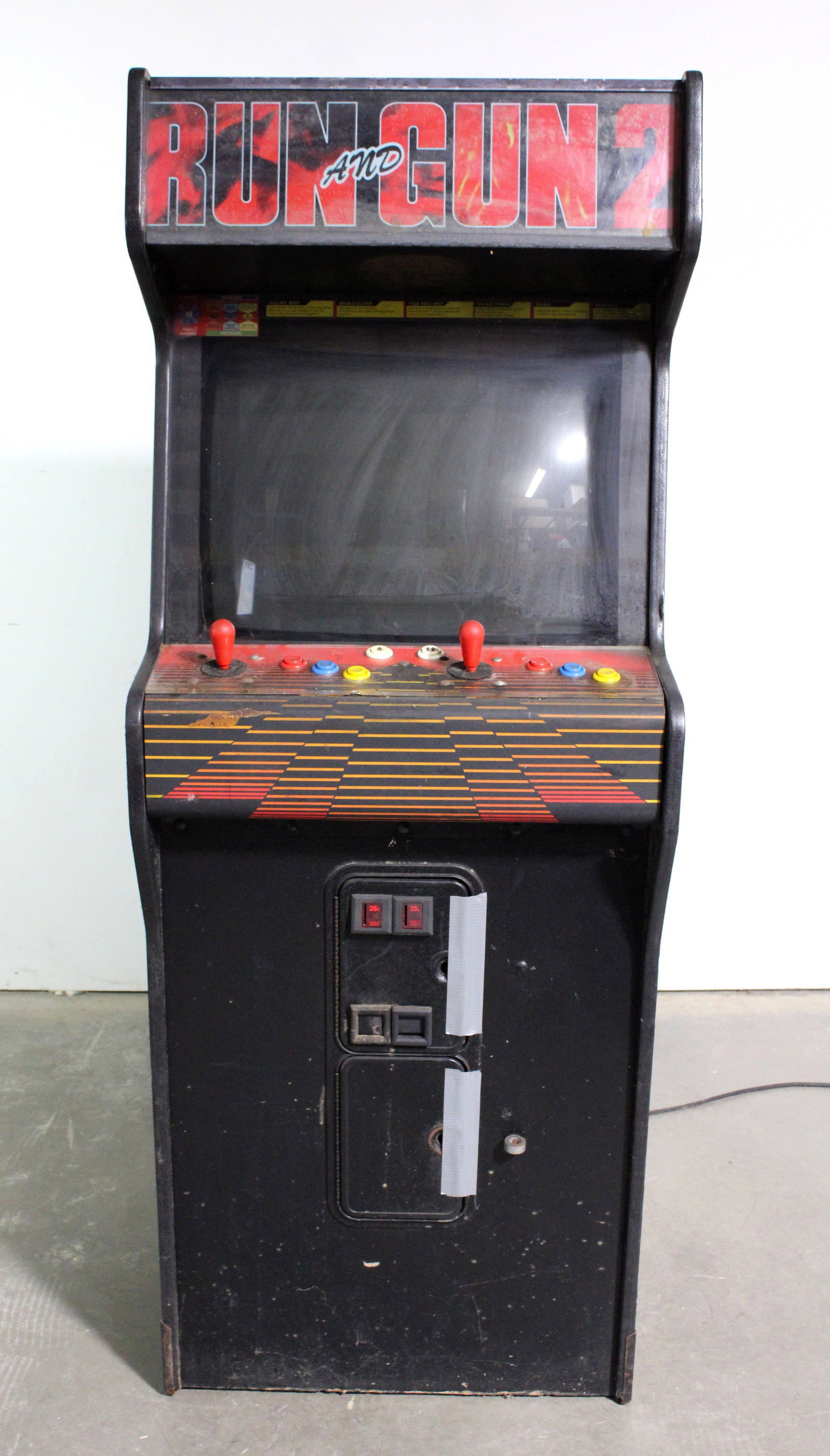 Konami Run and Gun 2 Basketball Arcade Game: Plays blind. Missing Chassis. This item requires third-party shipping or pickup arrangements to be made. Dimensions: 70 x 27 x 29