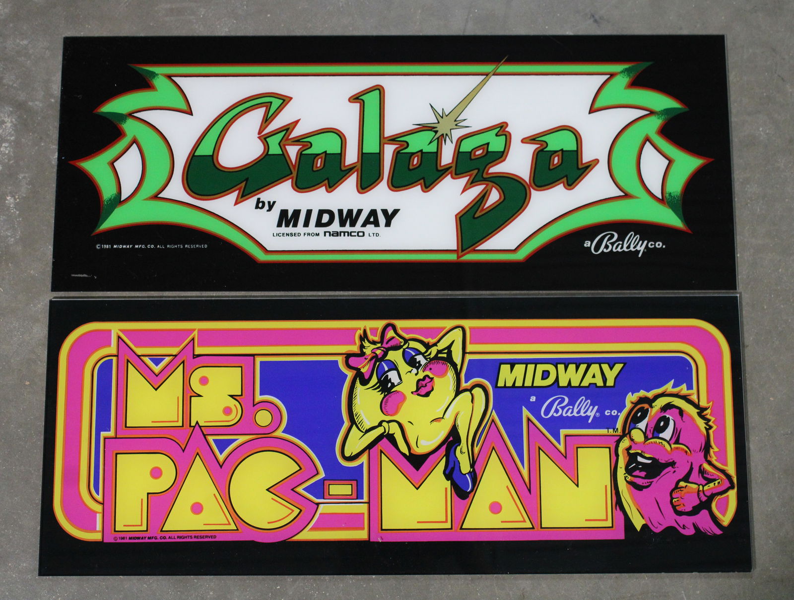 Bally Ms. Pac-Man and Galaga Arcade Headers (1 of 2)