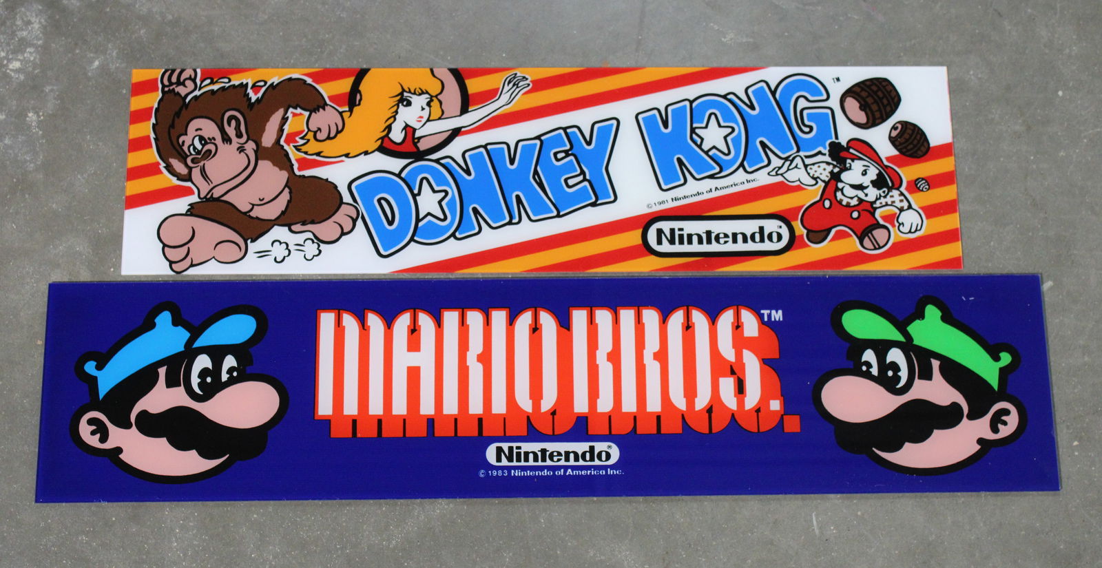 Nintendo Donkey Kong and Mario Bros. Arcade Headers (1 of 1)