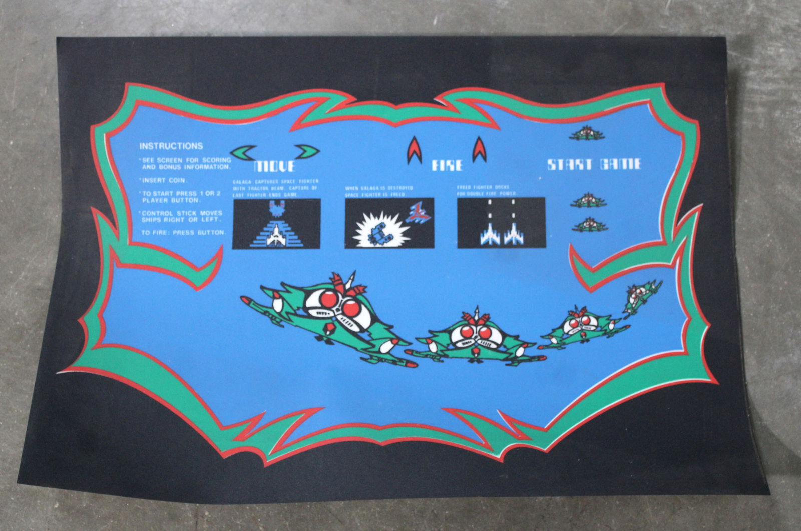 Midway Galaga Arcade Game Control Panel Overlay (1 of 1)