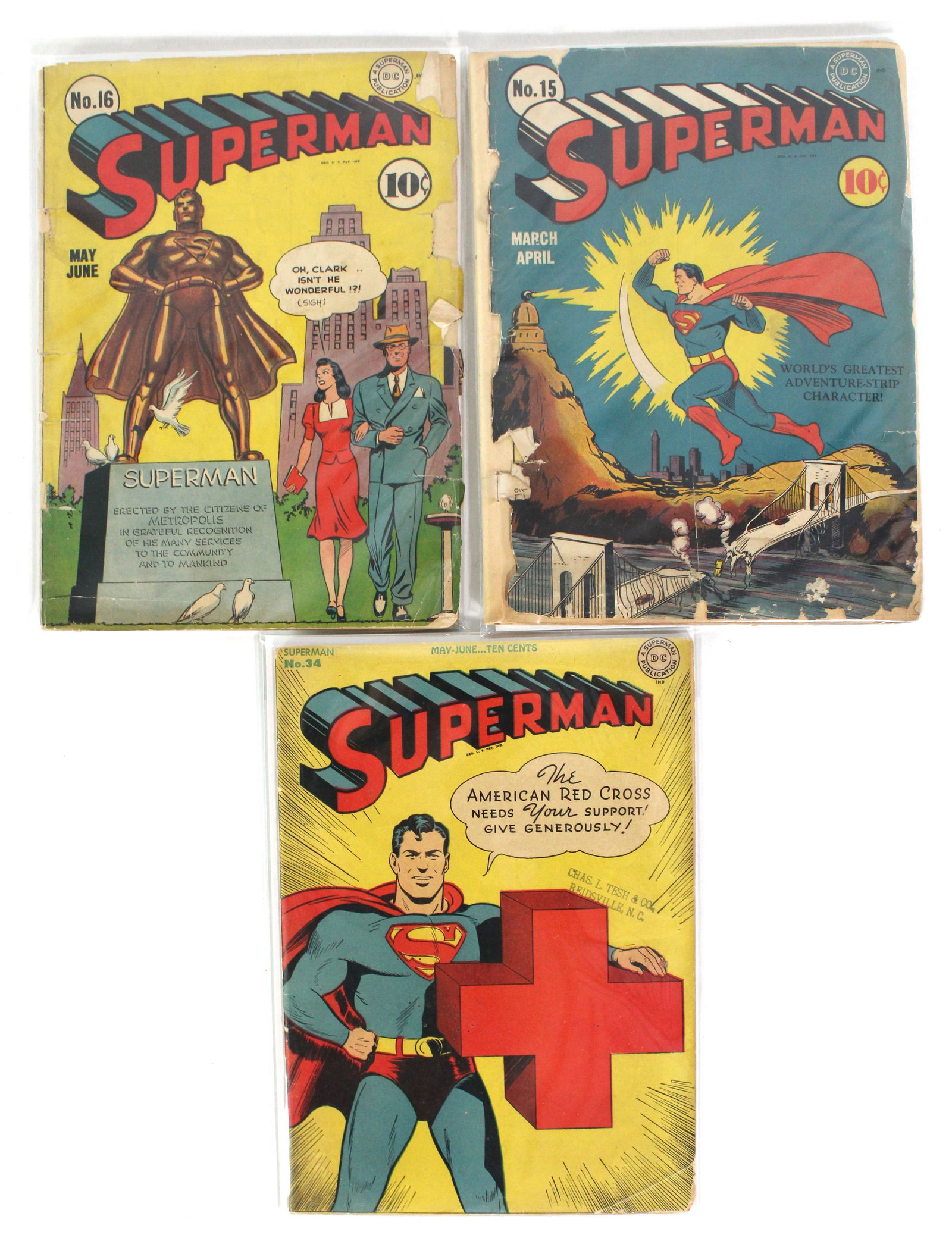 DC Comics Superman Comic Books, Issues 34, 15 & 16 (1 of 1)