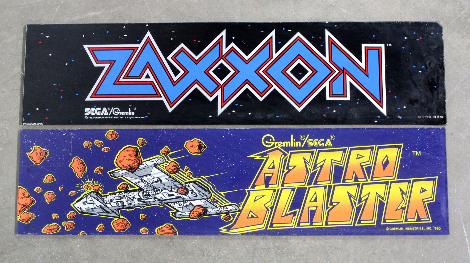 Sega Gremlin Zaxxon and Astro Blaster Arcade Game Headers (1 of 1)