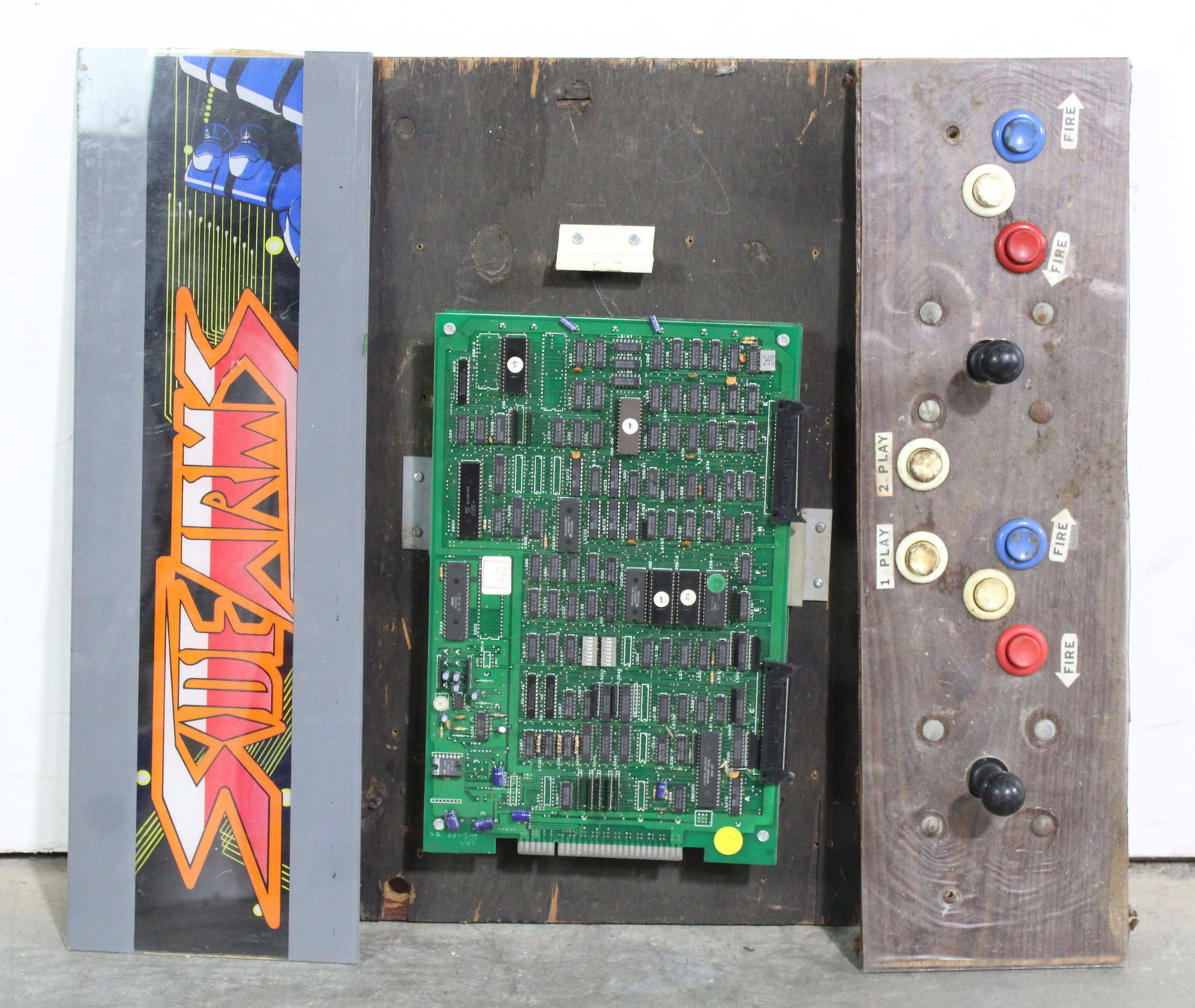 Side Arms Arcade Game Board, Header and Control Panel (1 of 3)