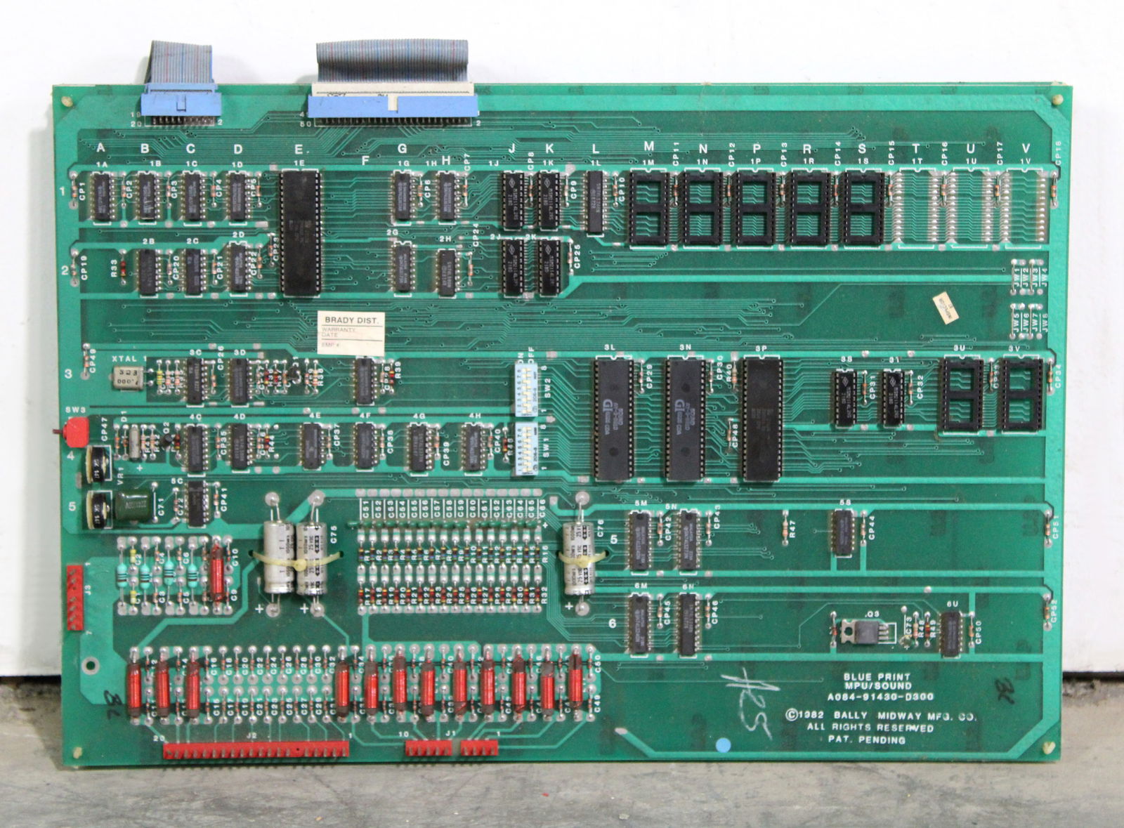 RARE Bally Midway Blue Print Arcade Game Board Set (1 of 2)