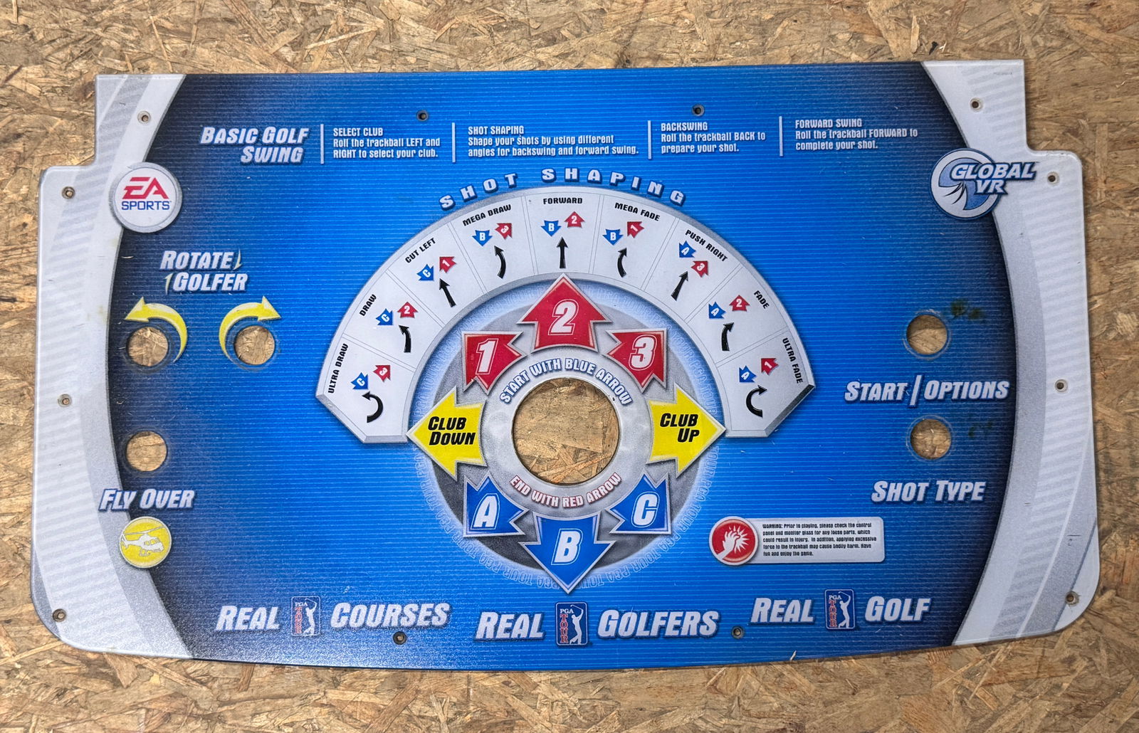 EA Sports Golf Arcade Game Control Panel Overlay (1 of 1)
