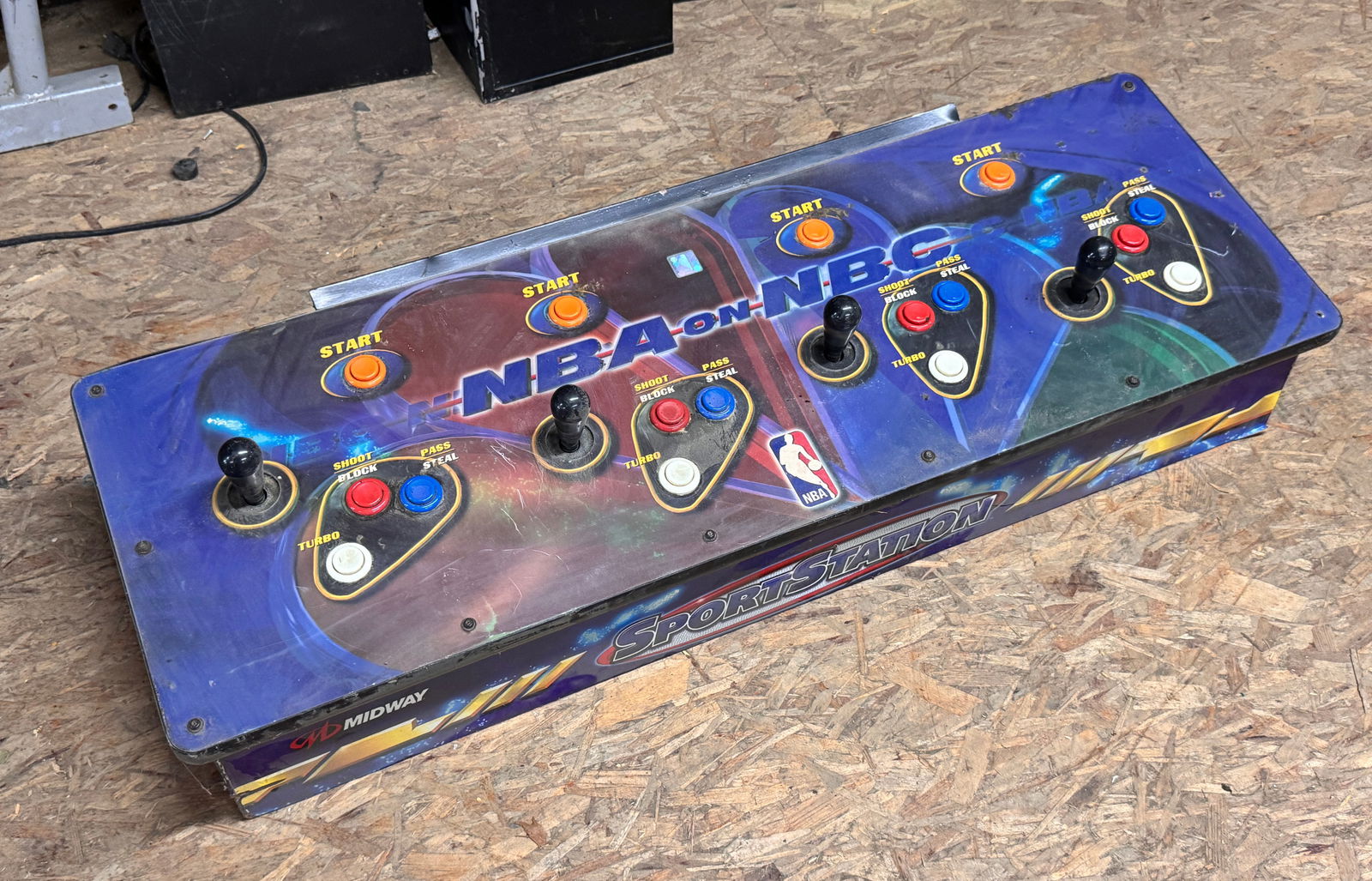 Midway NBA on NBC Sports Station Arcade Game Control Panel (1 of 2)