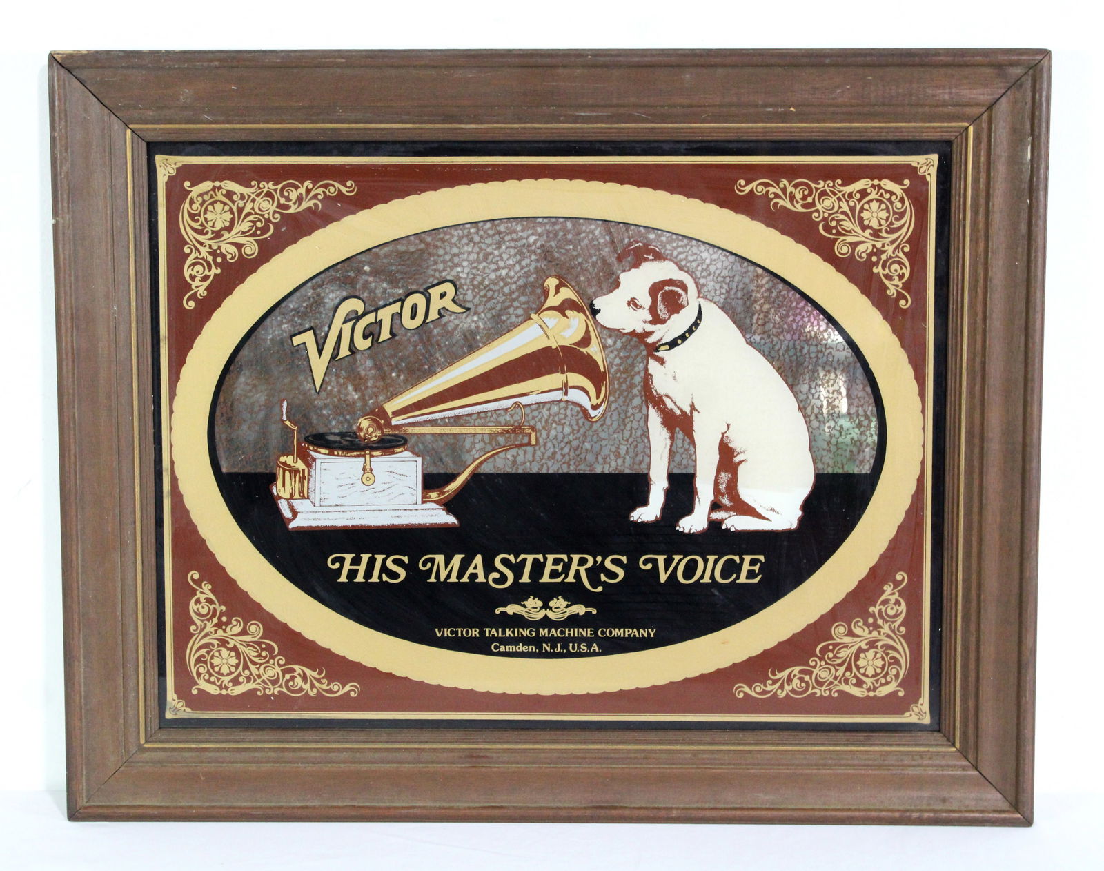 Victor "His Master's Voice" Featuring Nipper Framed Mirror (1 of 1)