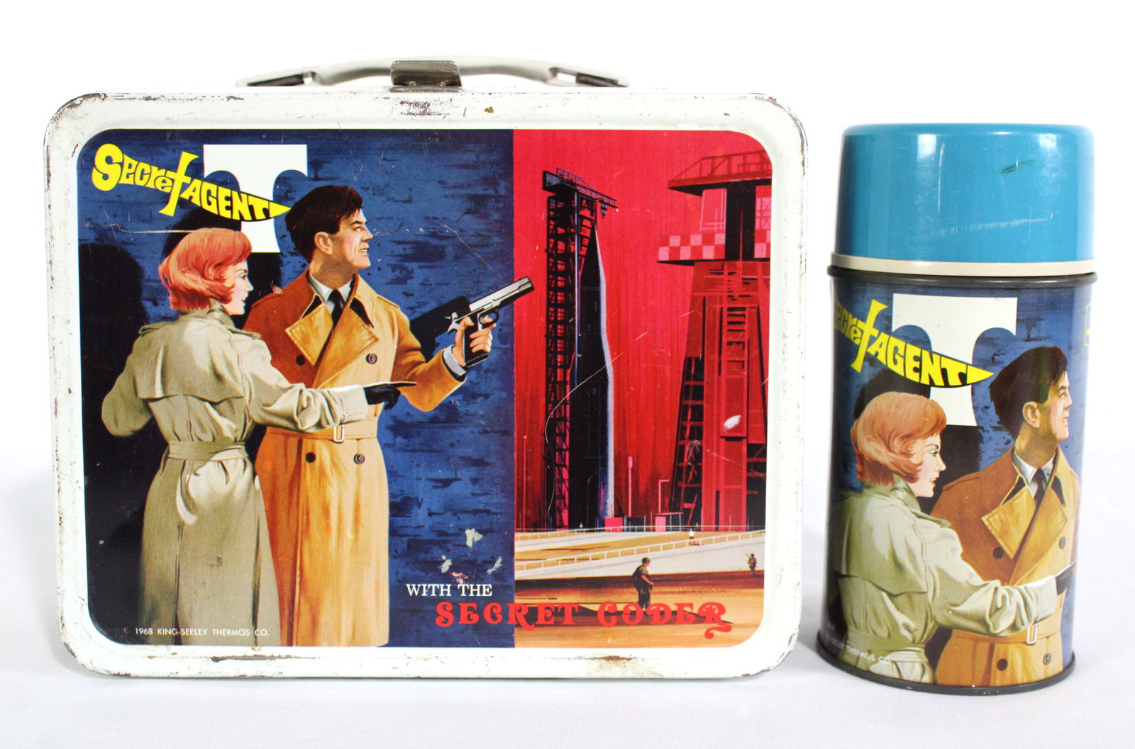 Thermos Secret Agent Tin Lunchbox with Thermos (1 of 3)