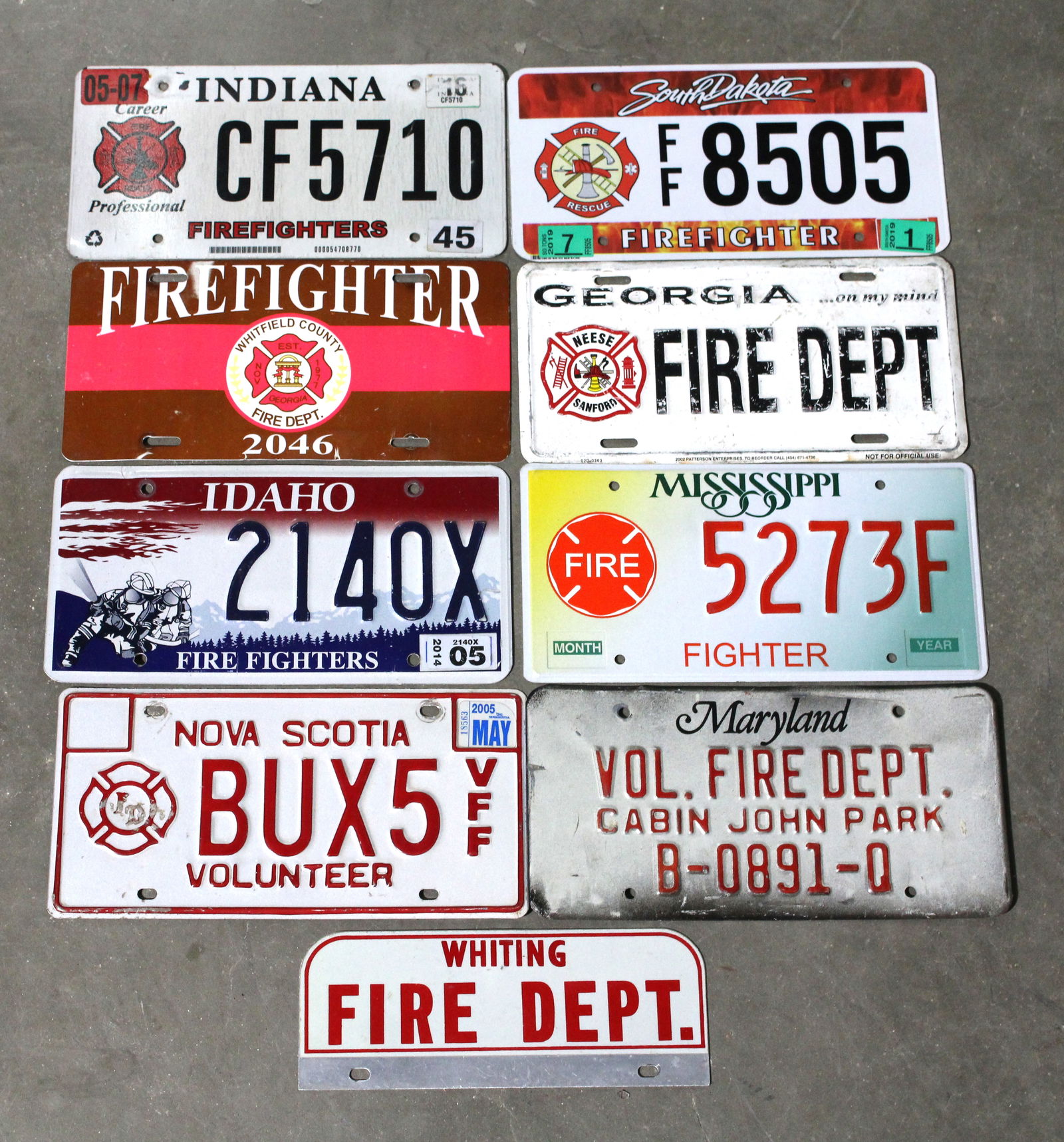 Firefighter License Plates, Lot 2 (1 of 1)