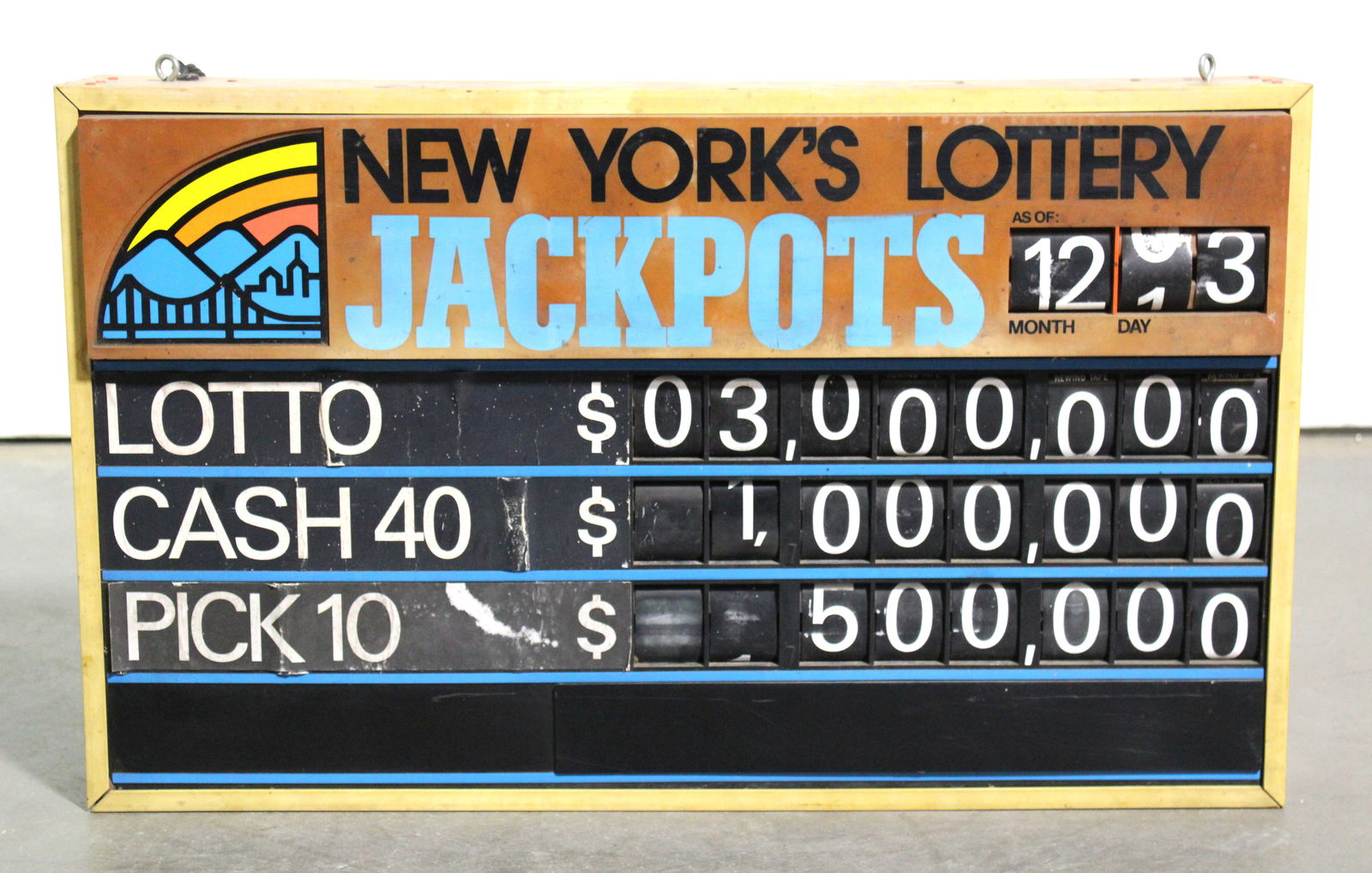New York Lottery Jackpot Light Up Sign (1 of 2)