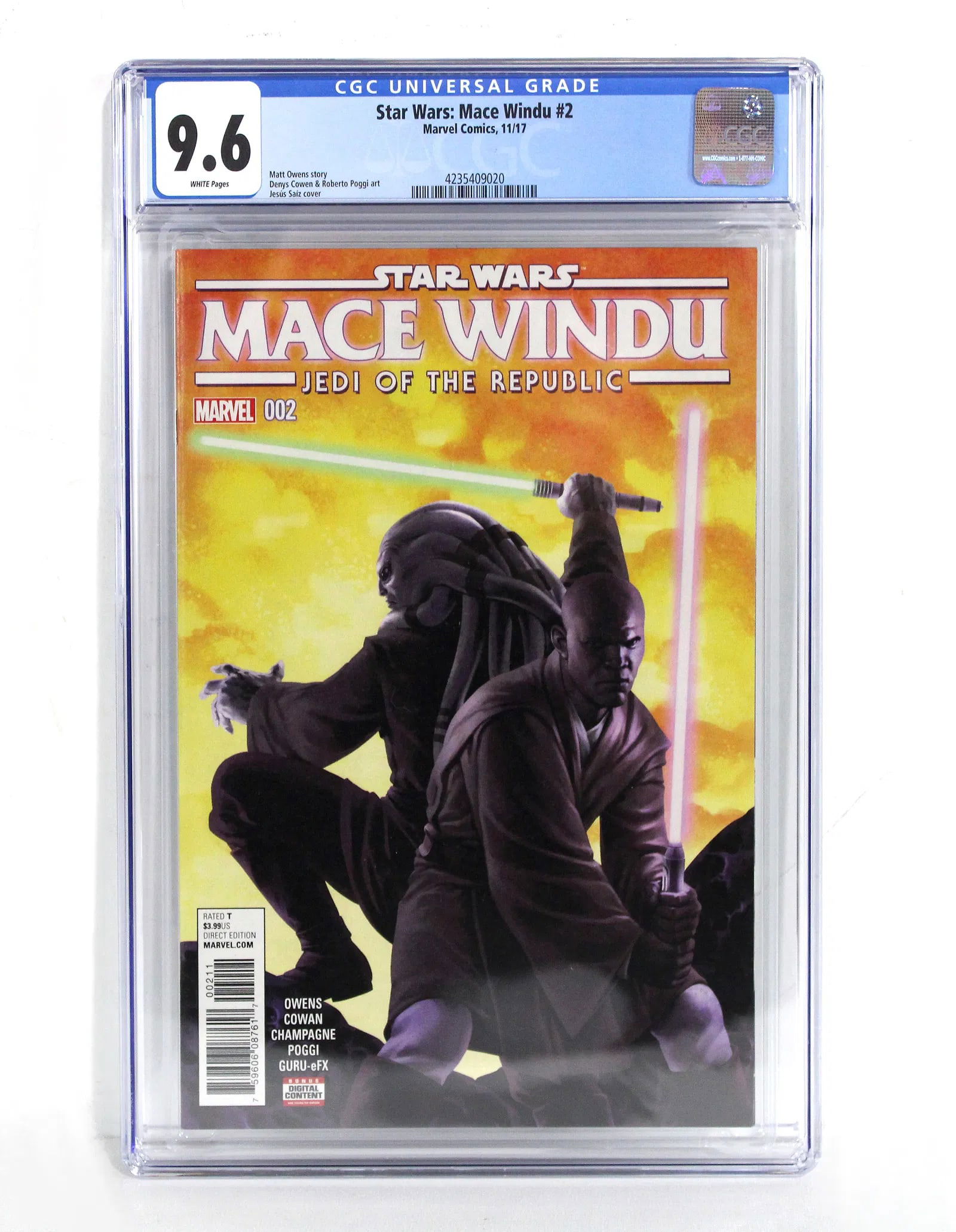 Star Wars: Mace Windu Issue 2, Marvel Comics, CGC Graded 9.6 (1 of 3)