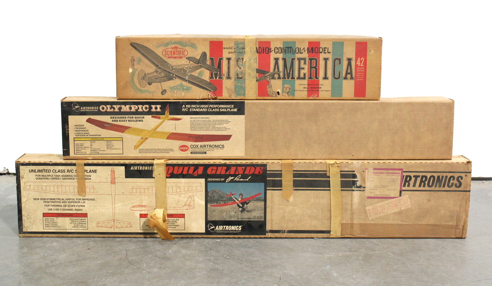 NOS Vintage Wood Model RC Airplane Kit Incl. COX & Airtronics (1 of 4)