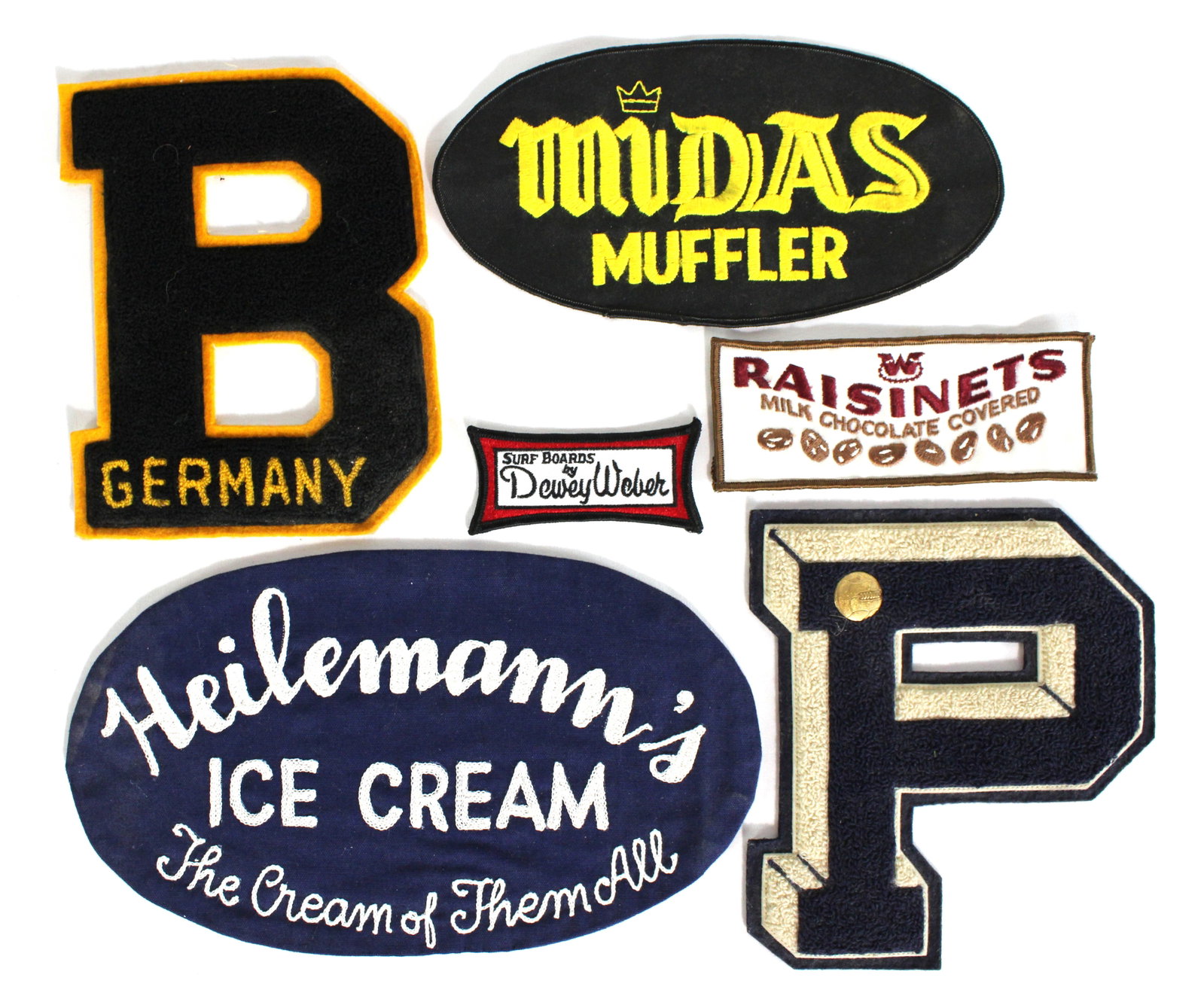 Assorted Jacket Patches incl. Midas Muffler: In-house shipping available.
