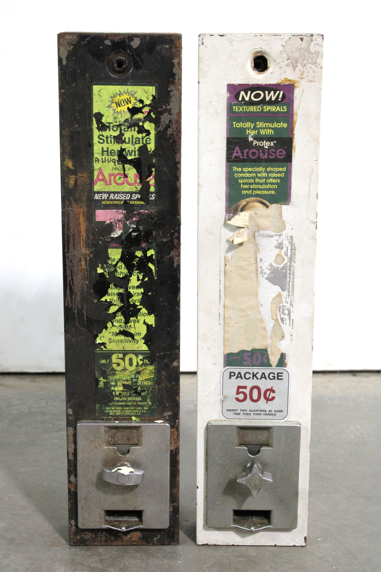 Pair of Coin Operated Condom Wall Vendors (1 of 3)