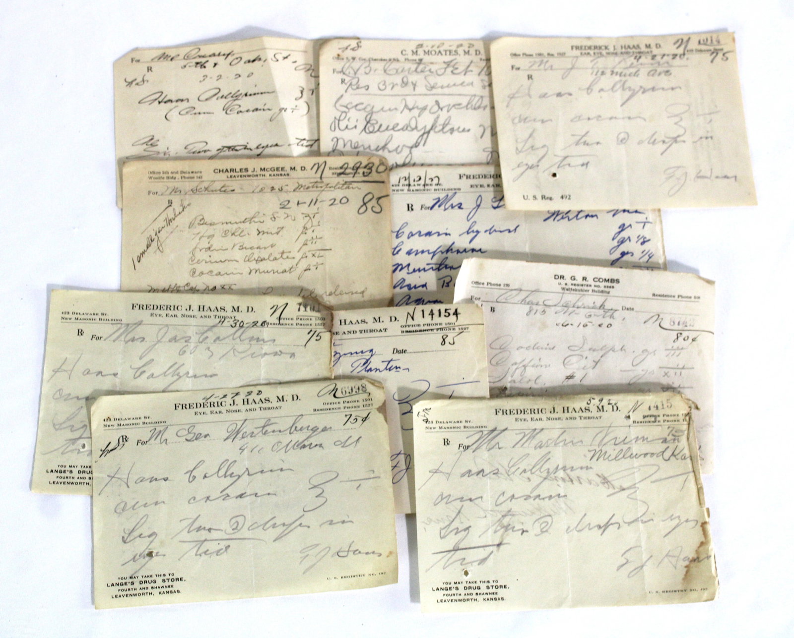 Early 1900s Doctor RX Cocaine Prescription Papers: In-house shipping available.