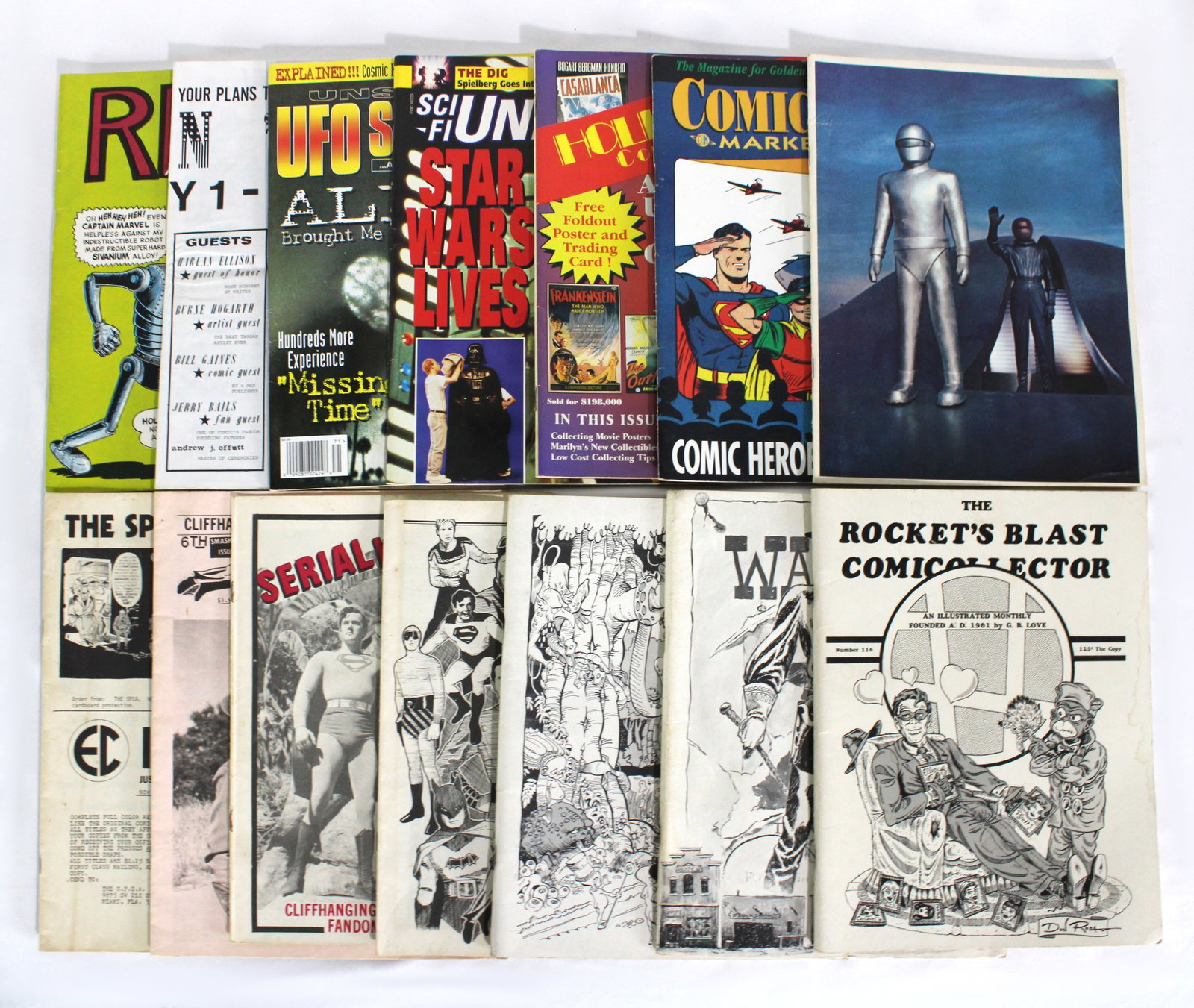 Indie Genre Zines incl. Rocket's Blast, Serial World and Sci-Fi Universe: Total of 13. In-house shipping available.