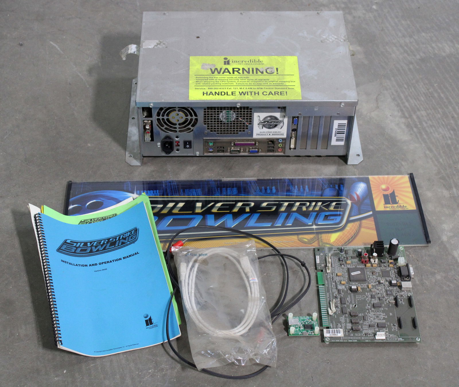 Silver Strike Bowling Arcade Game Computer, Board, Header and Manuals (1 of 3)