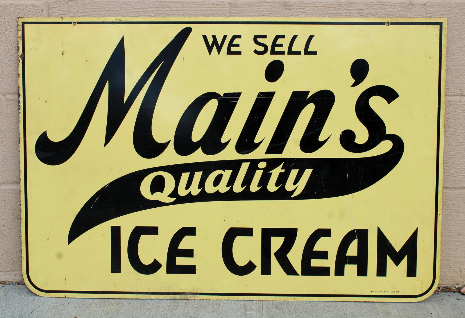 Main's Ice Cream Double Sided Sign, Middletown, Maryland: This item requires third-party shipping or pickup arrangements to be made. Dimensions: 24 x 36