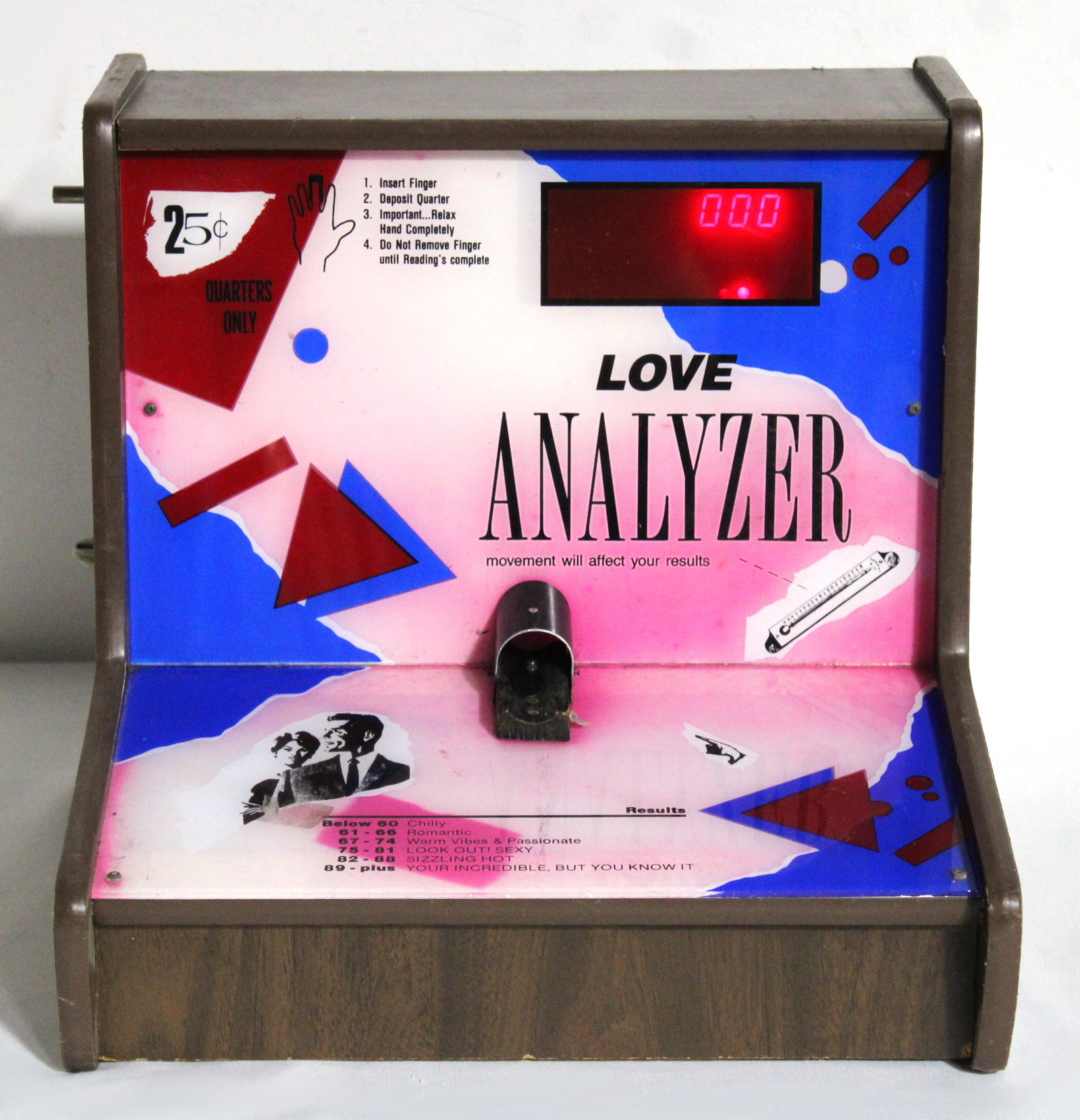 Love Analyzer Coin Op Table Top Arcade: Working. This item requires third-party shipping or pickup arrangements to be made. Dimensions: 15 x 17 x 15