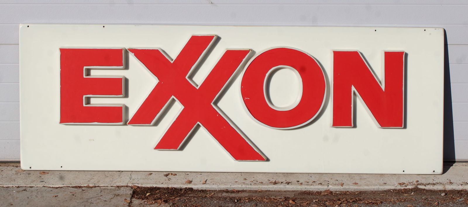 Exxon Gas Station Sign (7 FT): Plastic. This item requires third-party shipping or pickup arrangements to be made. Dimensions: 30 x 85 x 3