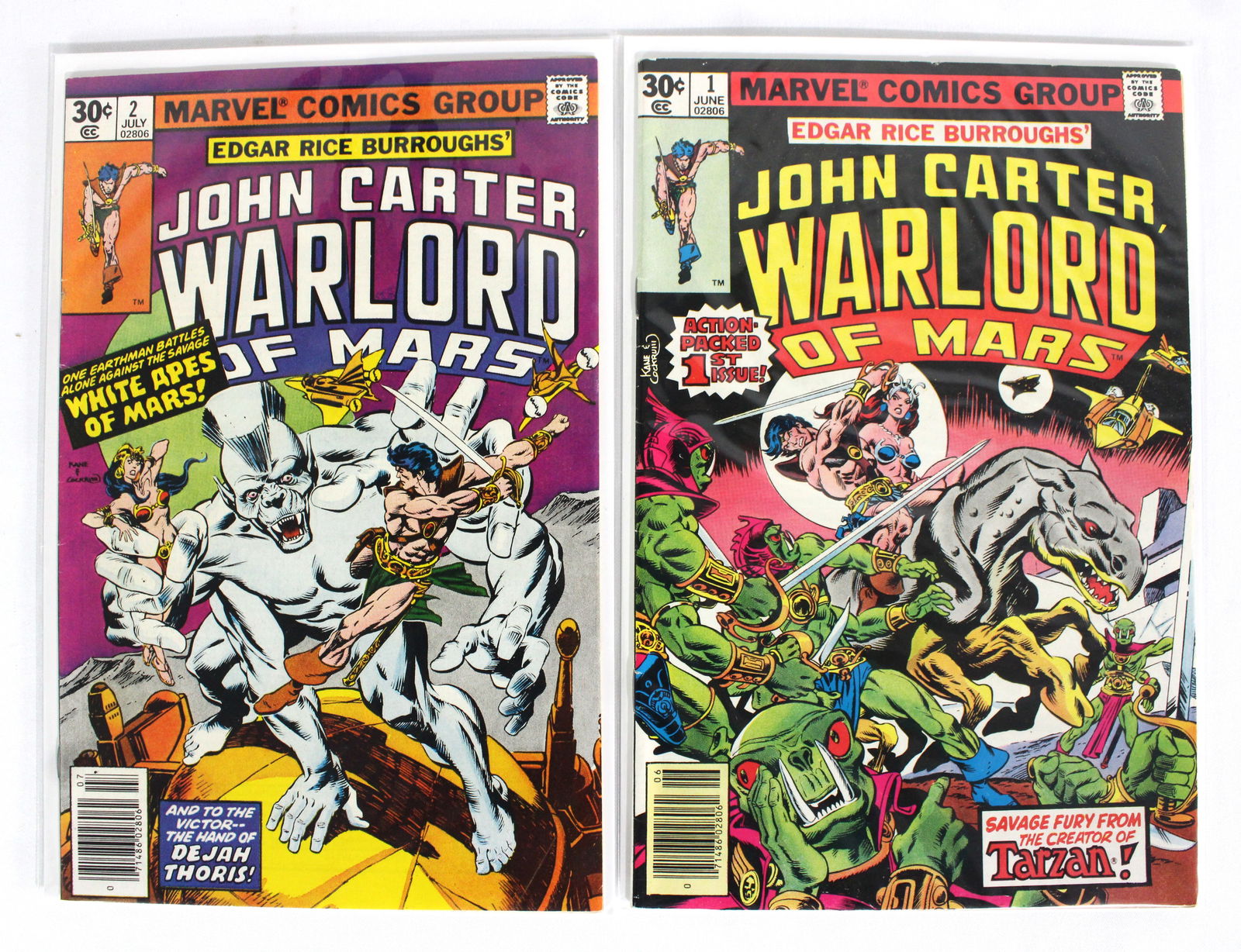 Marvel Comics, John Carter, Warlord of Mars Issues 1 & 2: Bagged and boarded. Varying conditions. In-house shipping available.