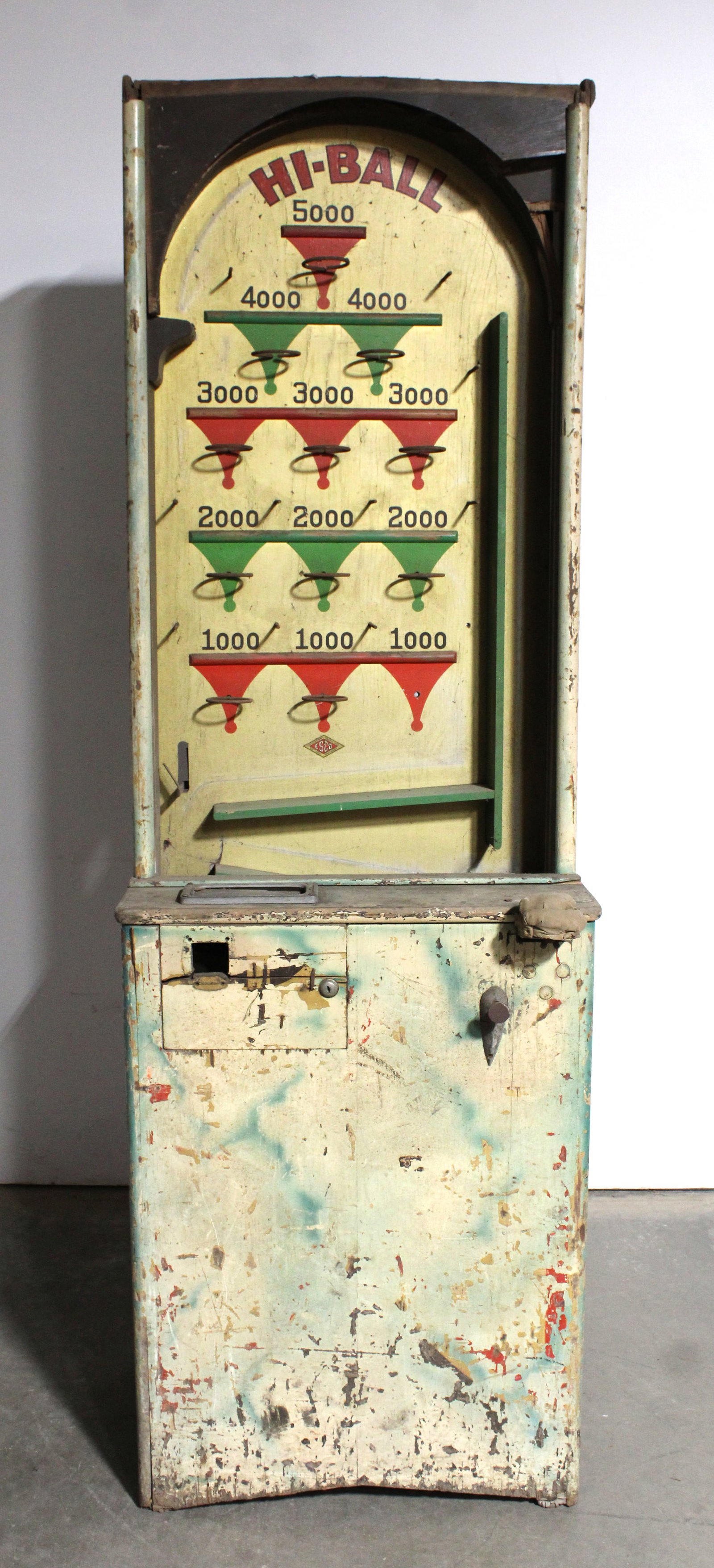 Exhibit Supply Hi-Ball Coin Op Arcade: For restoration. This item requires third-party shipping or pickup arrangements to be made. Dimensions: 81 x 27 x 20
