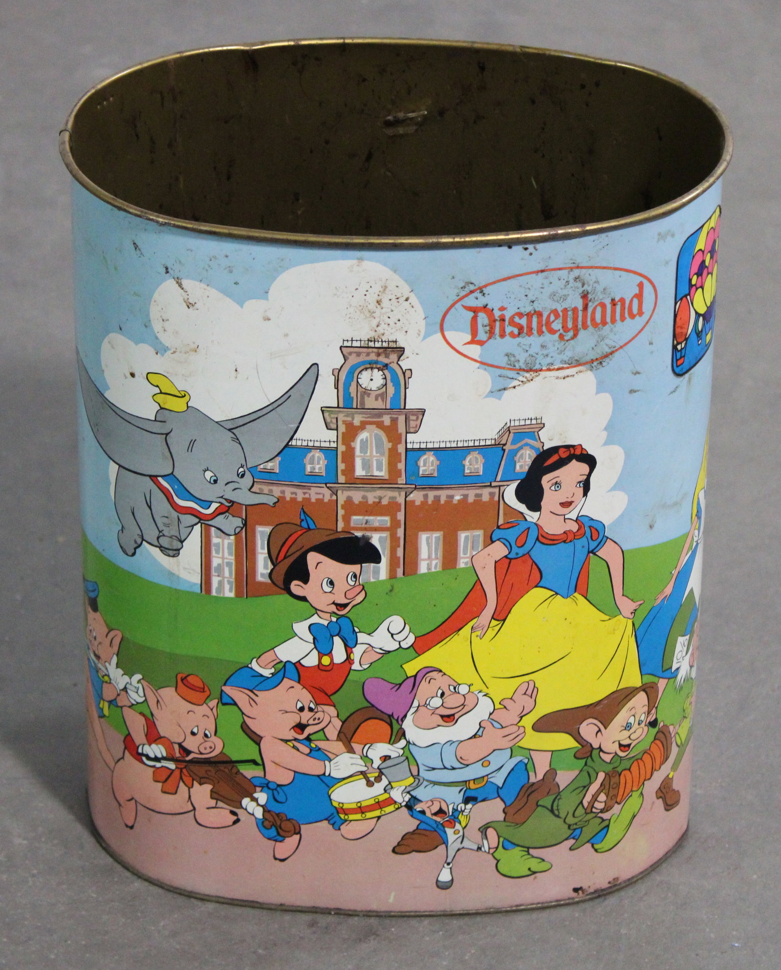 Vintage Disneyland Trashcan: In-house shipping available.