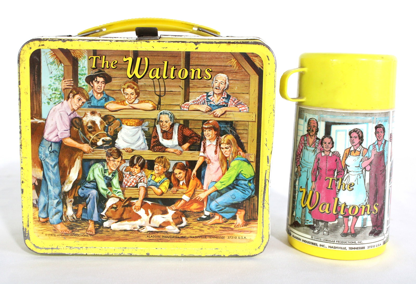 Aladdin The Waltons Tin Lunchbox and Thermos: In-house shipping available.