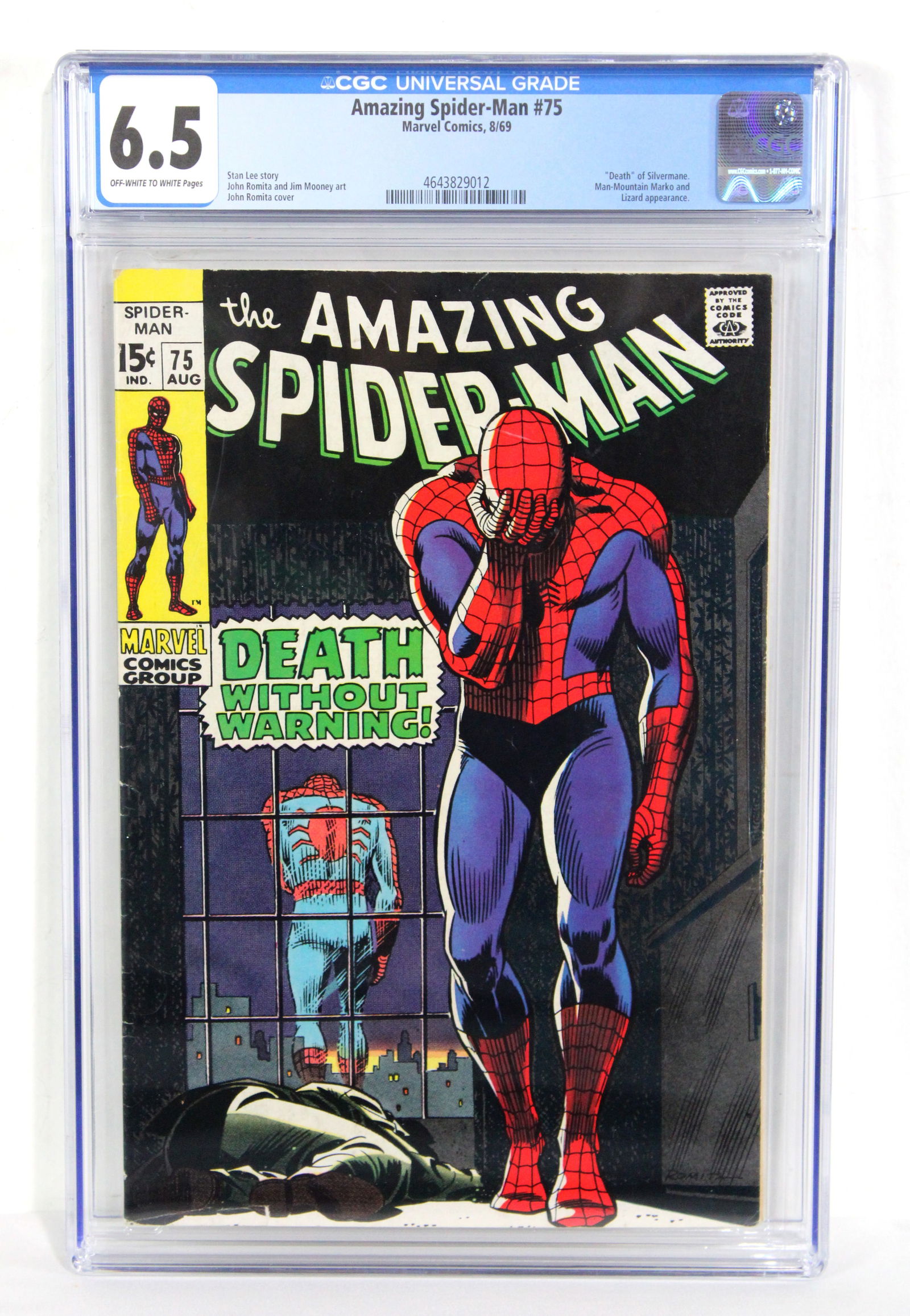 Marvel Comics The Amazing Spider-Man Issue 75, CGC Graded 6.5: CGC Graded 6.5. "Death" of Silvermane. Man-Mountain Marko and Lizard Appearance. In-house shipping available.