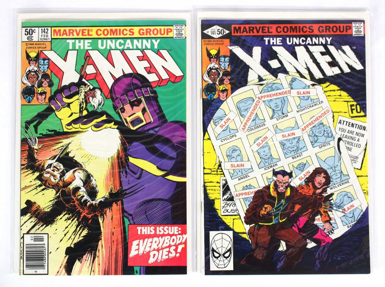 Marvel Comics X-Men Issue 141, 142: Bagged and boarded. Varying conditions. In-house shipping available.